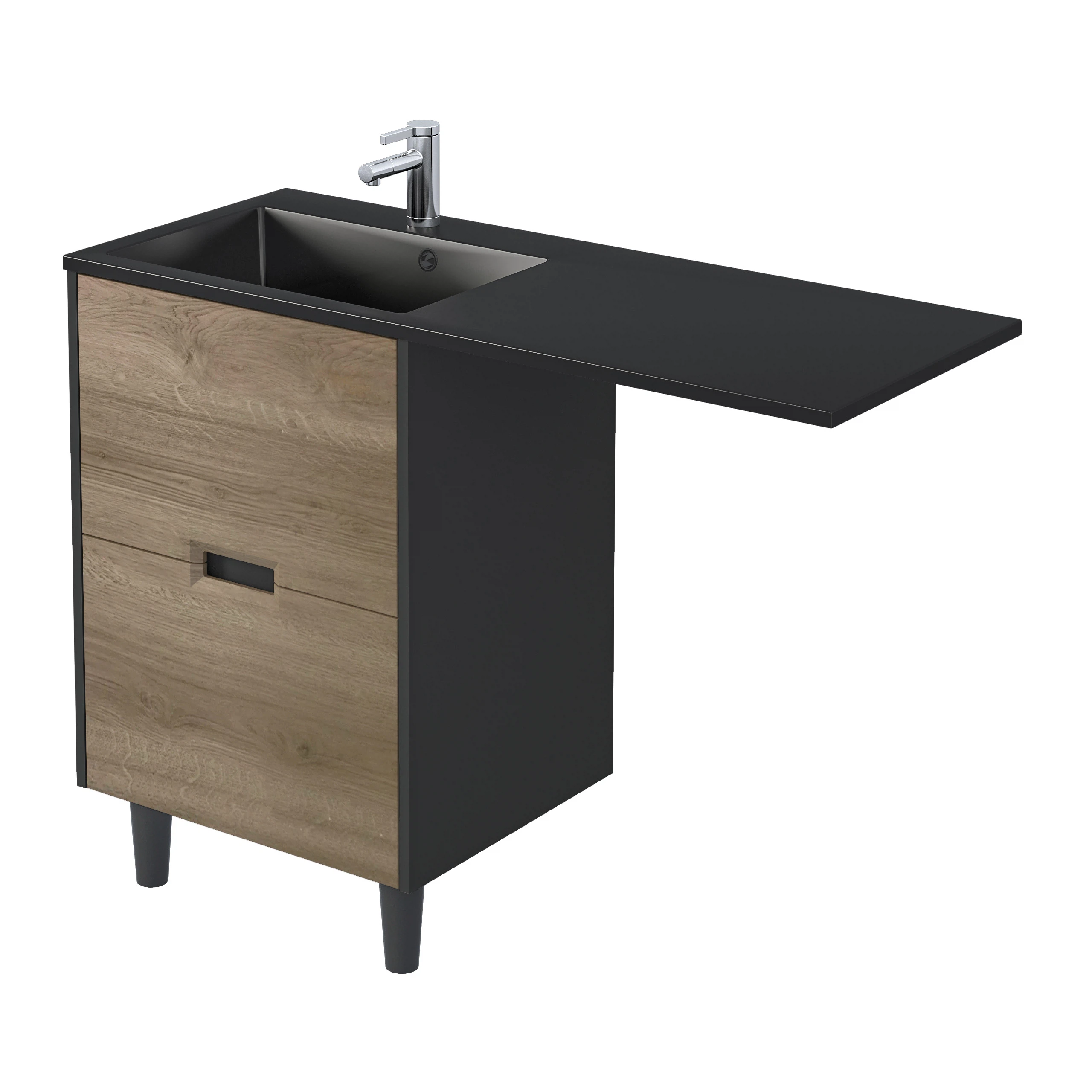 Изображение товара Тумба 1Marka Maid 58Н(120) (580х890х475) 2я антрацит/орех лучистый европейский Ц0000045795