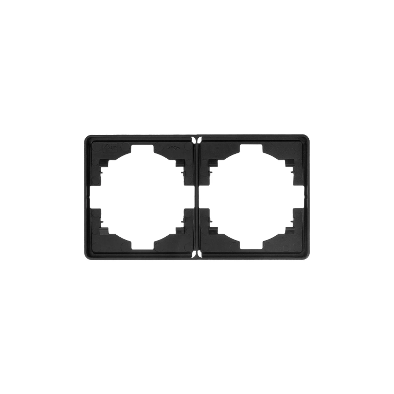 Изображение товара Двухместная рамка KRANZ серии ROUND для розеток и выключателей черная