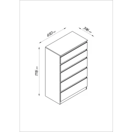 Комод КАСТОР 5 ящиков дуб венге