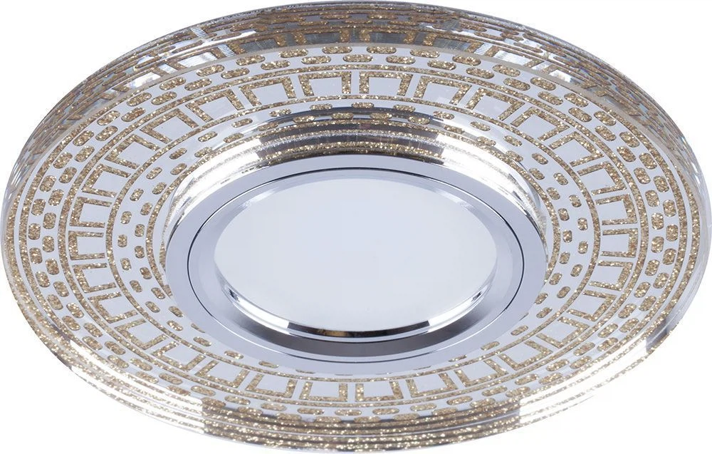 Изображение товара Светильник встраиваемый с LED подсветкой Feron CD981 потолочный MR16 G5.3 прозрачный, золото