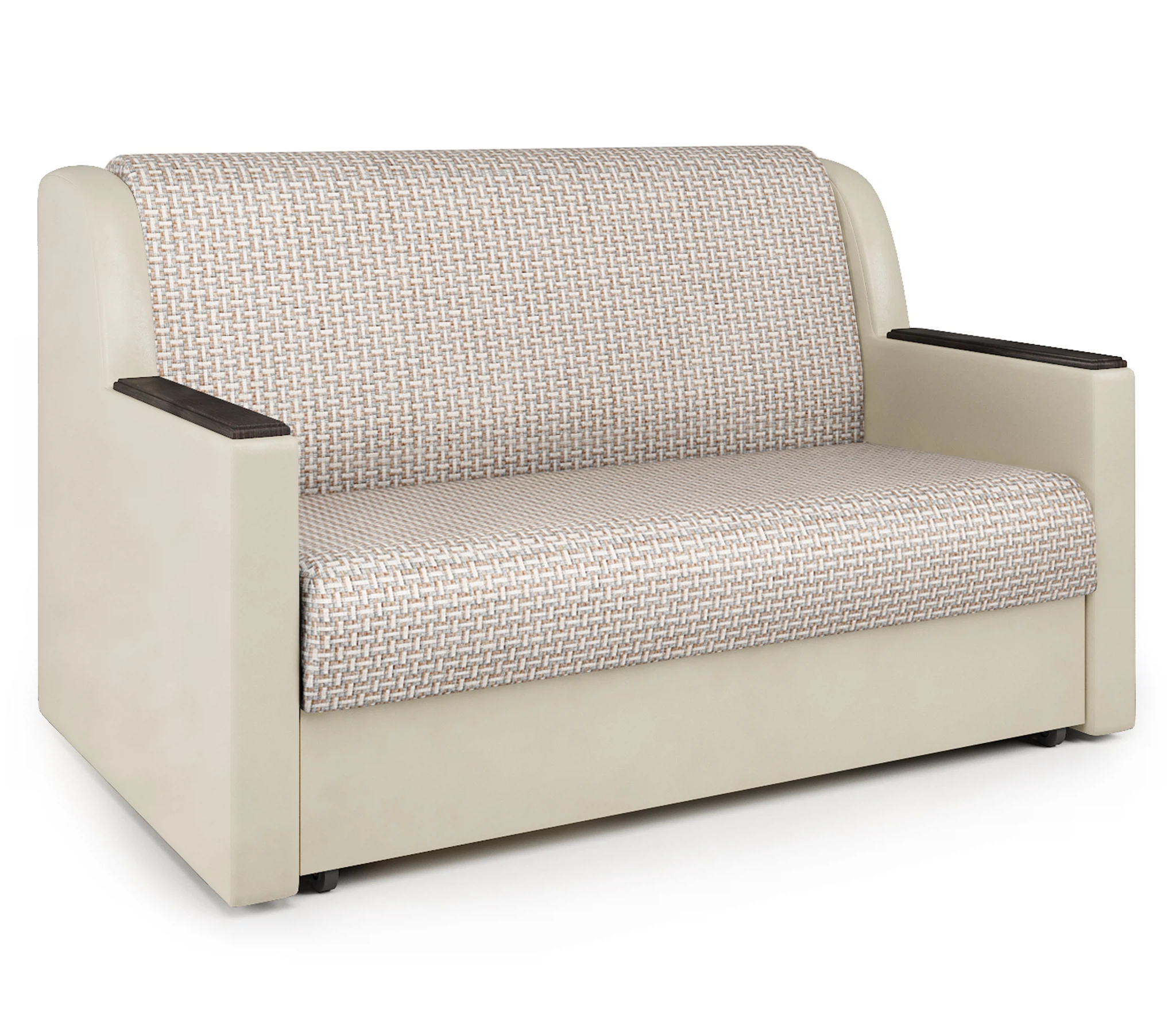 Изображение товара Диван-кровать Аккорд Д 120 Корфу бежевый и экокожа беж