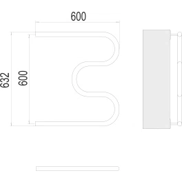 Полотенцесушитель водяной М-образный 60*63,2см Терминус