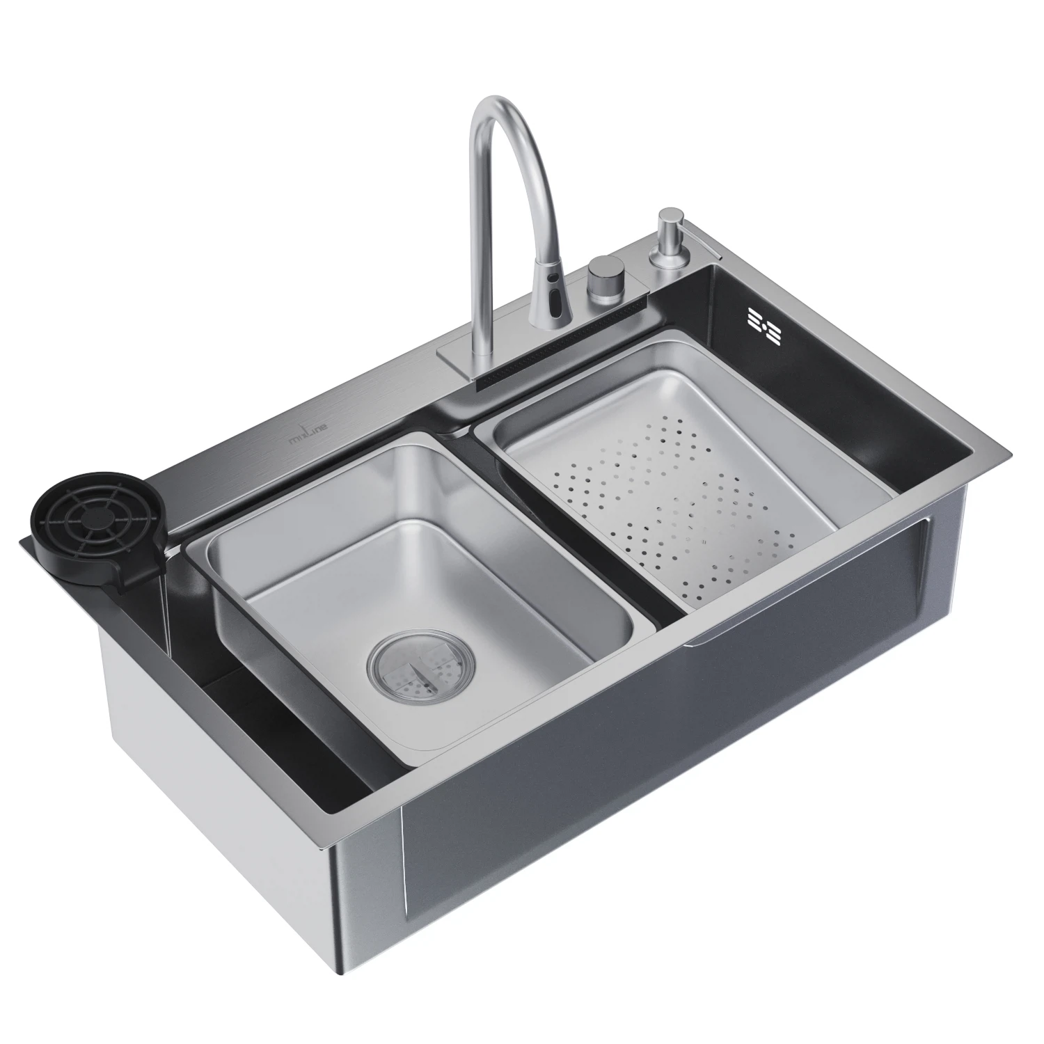 Изображение товара Мойка кухонная врезная Mixline PRO из нержавеющей стали 75x46 см сатиновая