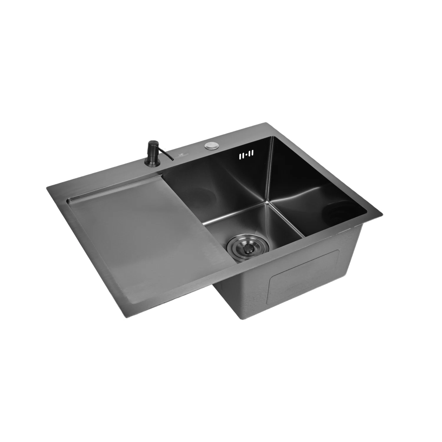 Изображение товара Mойка кухонная WISENT WS37851B-R графит, 78x51/слож. левая, 1 чашка