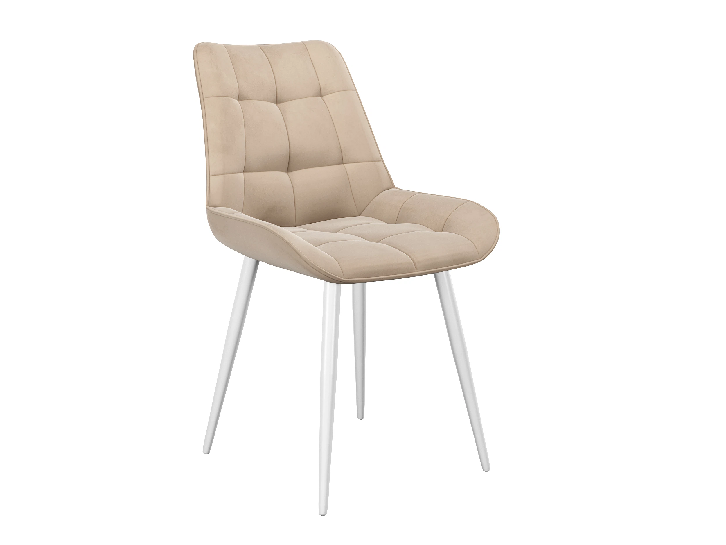 Изображение товара Стул DikLine 206M B03 бежевый с белыми ножками, мебель для дома и офиса