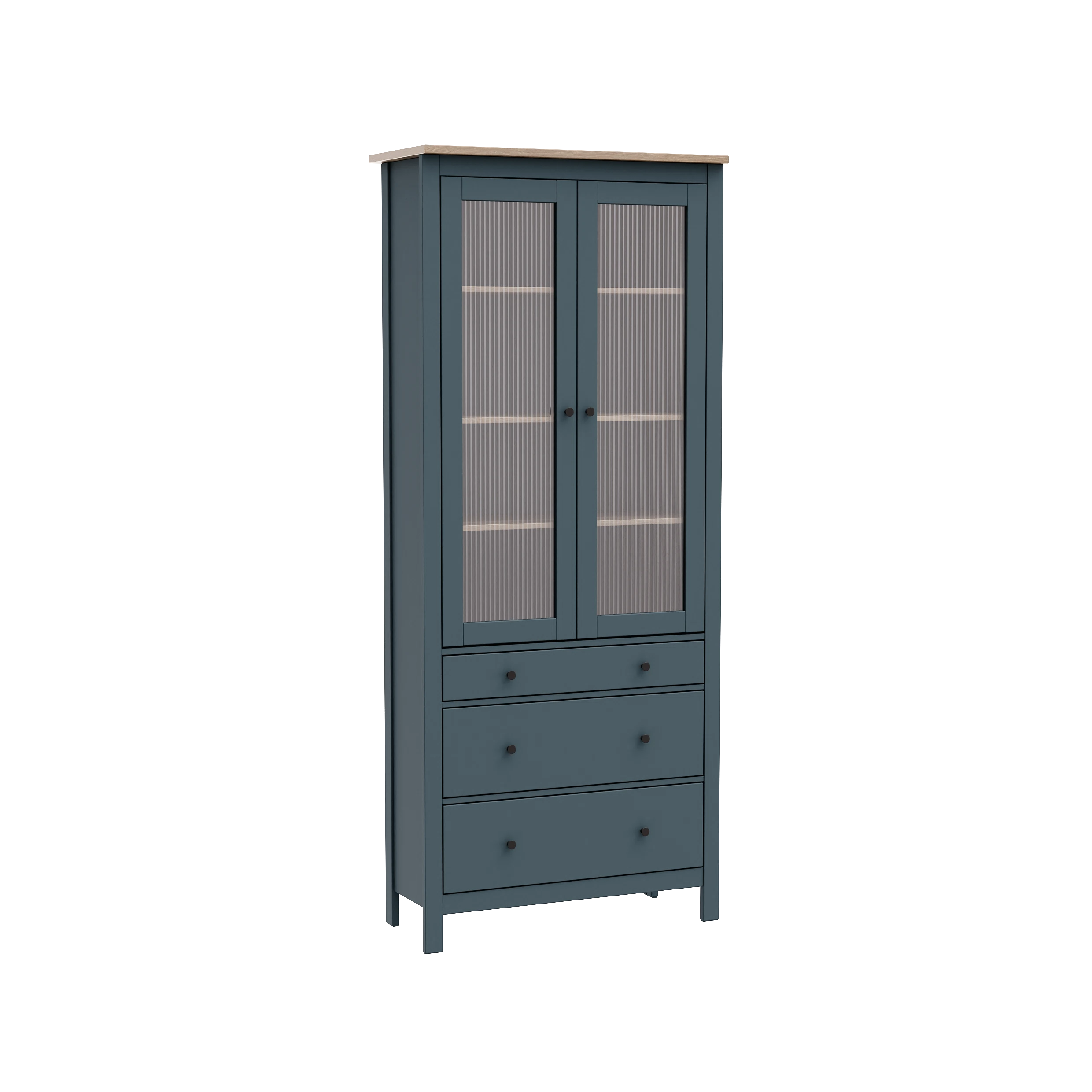 Изображение товара Стеллаж САГА широкий 90x41x215 см с витриной и ящиками МорУ