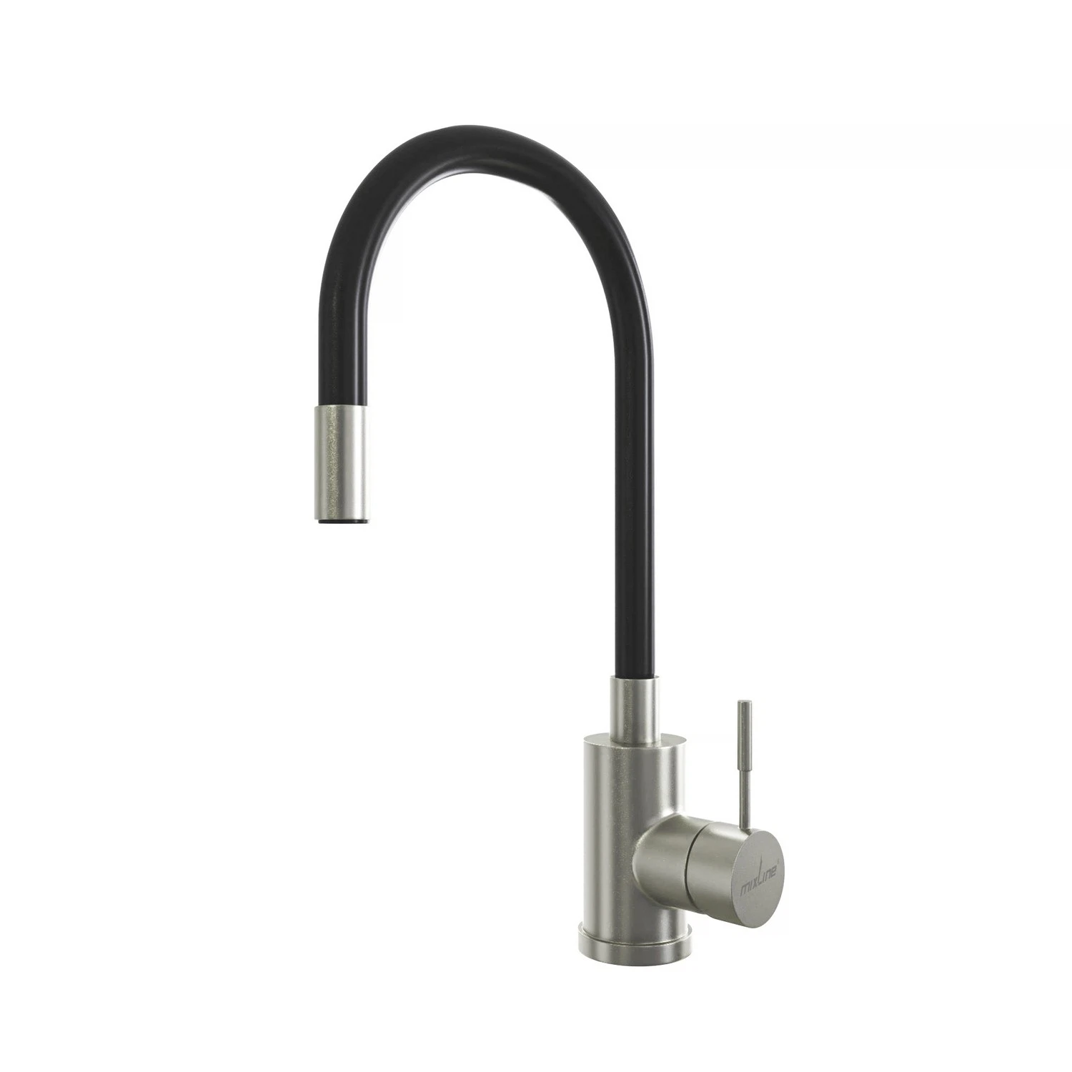 Изображение товара Смеситель для кухни MIXLINE MLSS-0325 черный с гибким изливом нержавеющая сталь