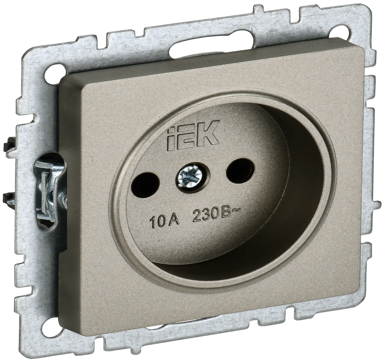 Изображение товара Розетка IEK BRITE BASE Шампань 10А с защитой штор