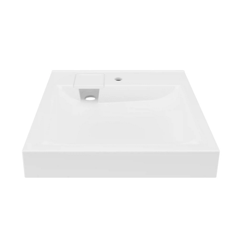 Изображение товара Раковина Paola Siena 600 белая квадратная подвесная из искусственного мрамора