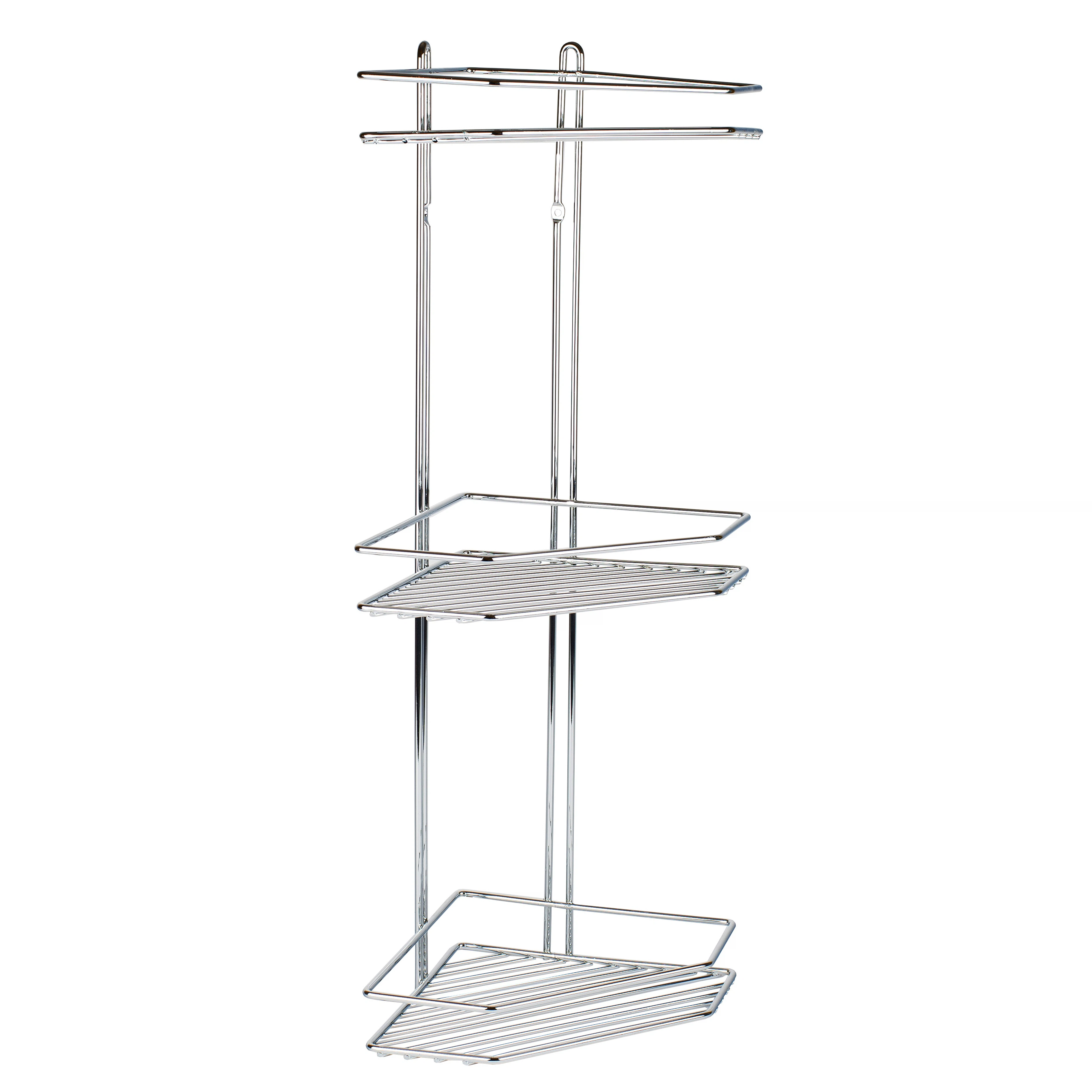 Изображение товара Полка настенная Delphinium 3-ярусная угловая "AE-672", хром