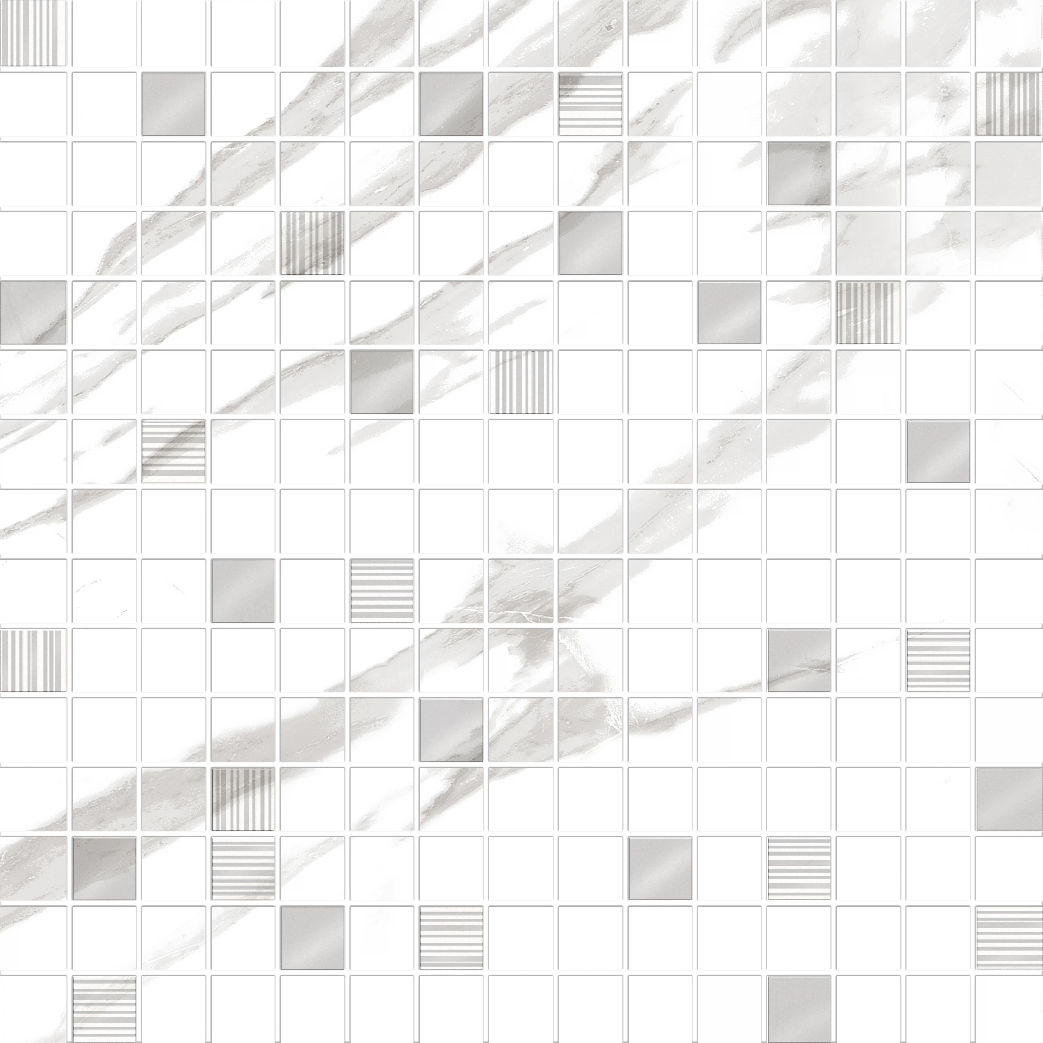 Изображение товара Декор-мозаика керамический Eurotile INSOMNIA 689 30*30см., Белый, 689