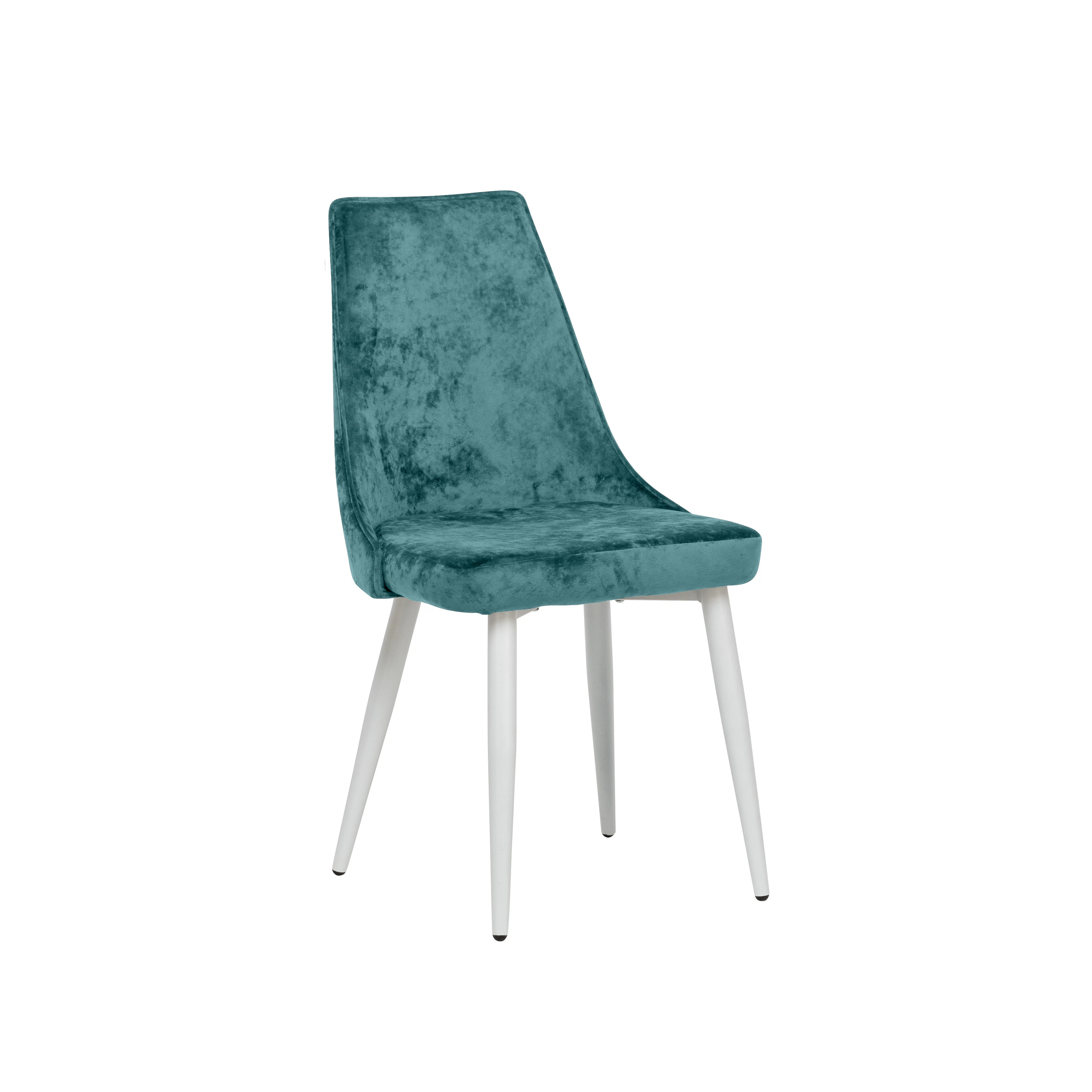 Изображение товара Стул Эби Люкс белый и бирюзовый аквамарин из велюра с металлическим каркасом