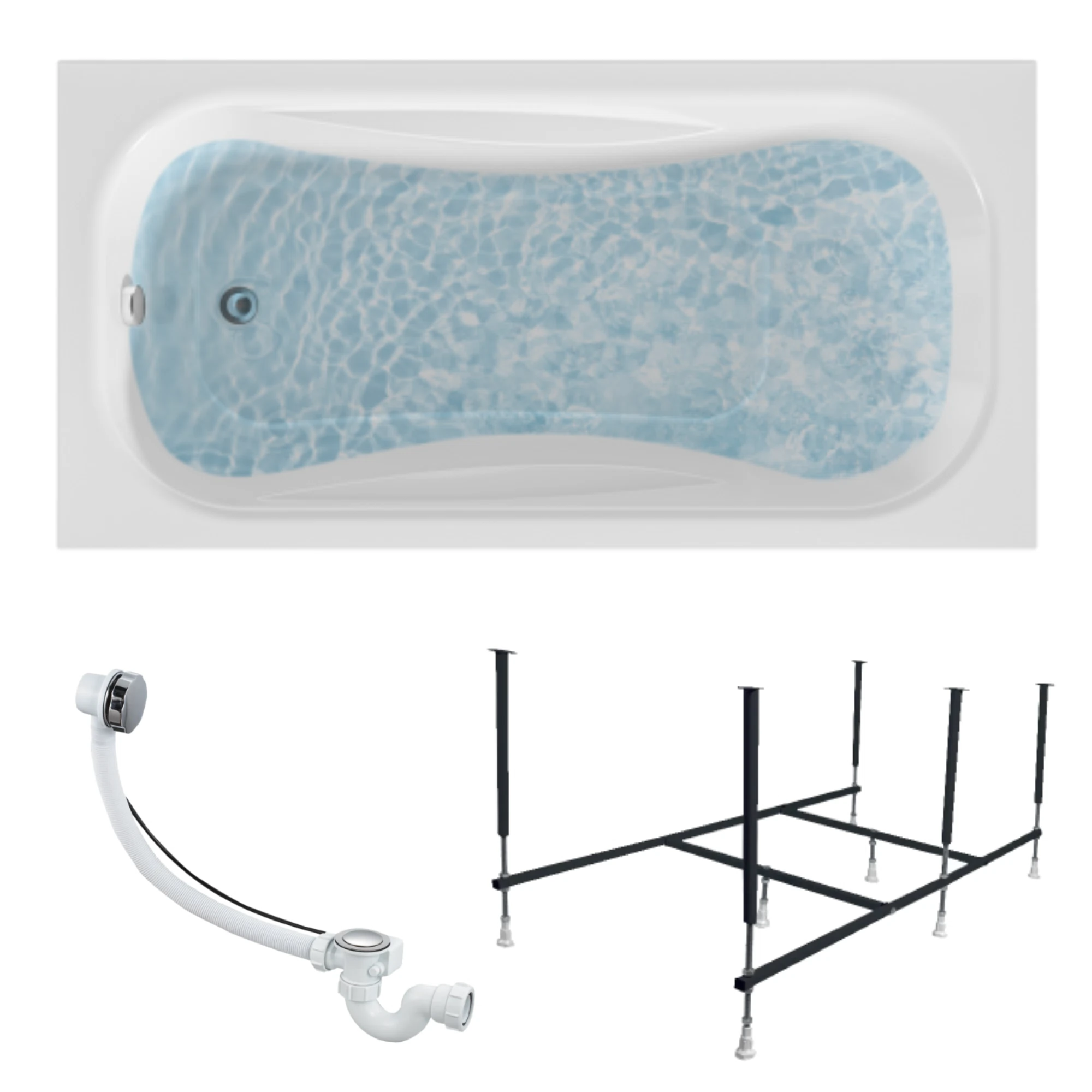 Изображение товара Акриловая ванна 1MARKA CLASSIC 120x70 см с каркасом и сливом