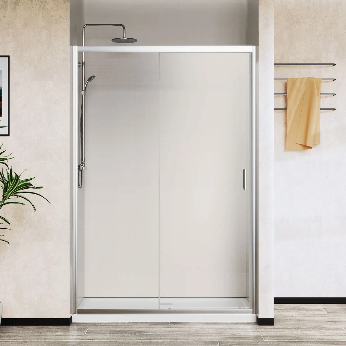 Изображение товара Душевая дверь Vincea City VDS-5CT110CLB 1100 мм прозрачное стекло черная рамка Изображение товара Душевая дверь Vincea City VDS-5CT110CLB 1100 мм прозрачное стекло черная рамка