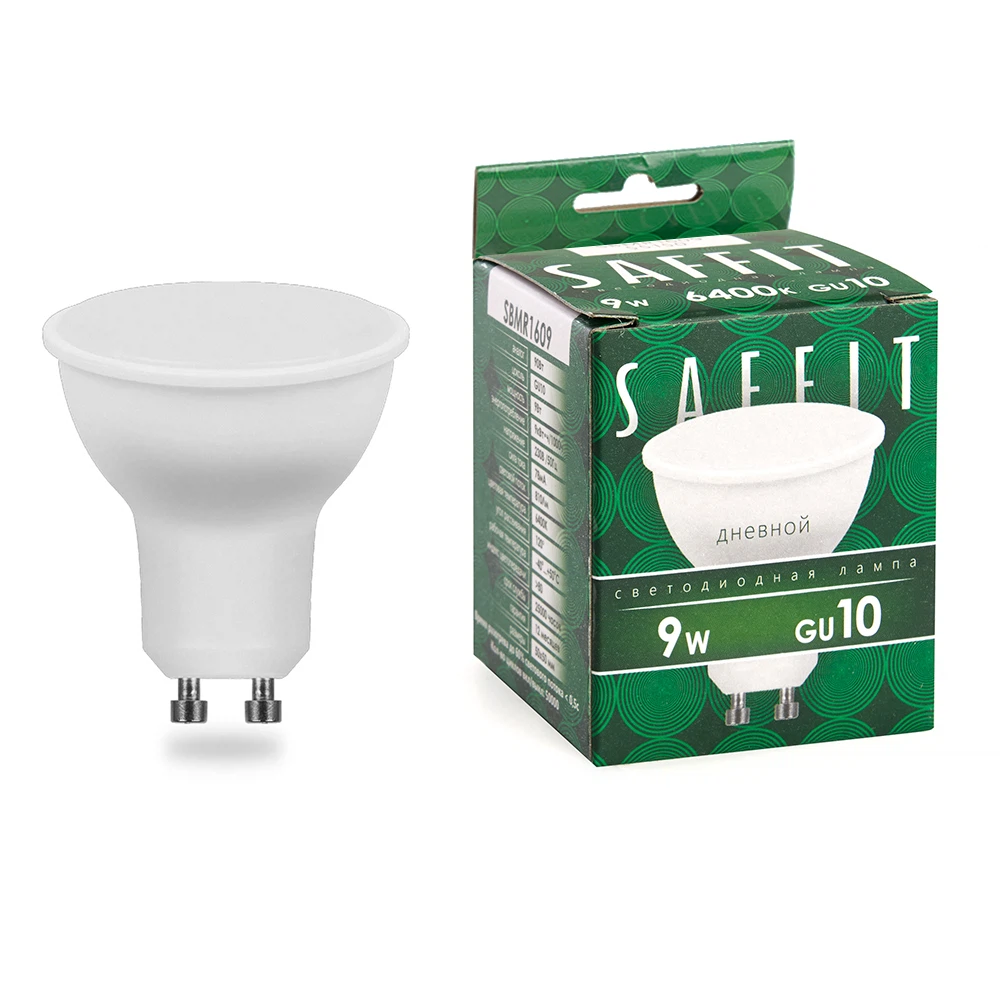 Изображение товара Лампа светодиодная SAFFIT SBMR1609 MR16 GU10 9W 230V 6400K