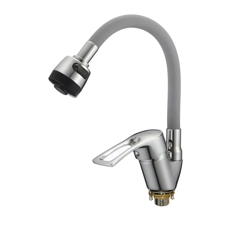 Изображение товара Смеситель для кухни с гибким изливом D-Lin D150422-2T, хром/серый