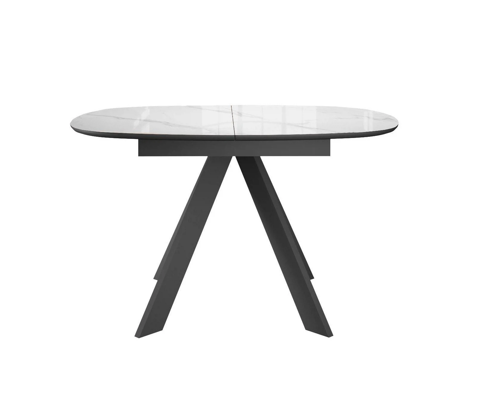 Изображение товара Стол DikLine BK100 Керамика Carrara Gloss (мрамор глянец белый)/подстолье черное/опоры черные