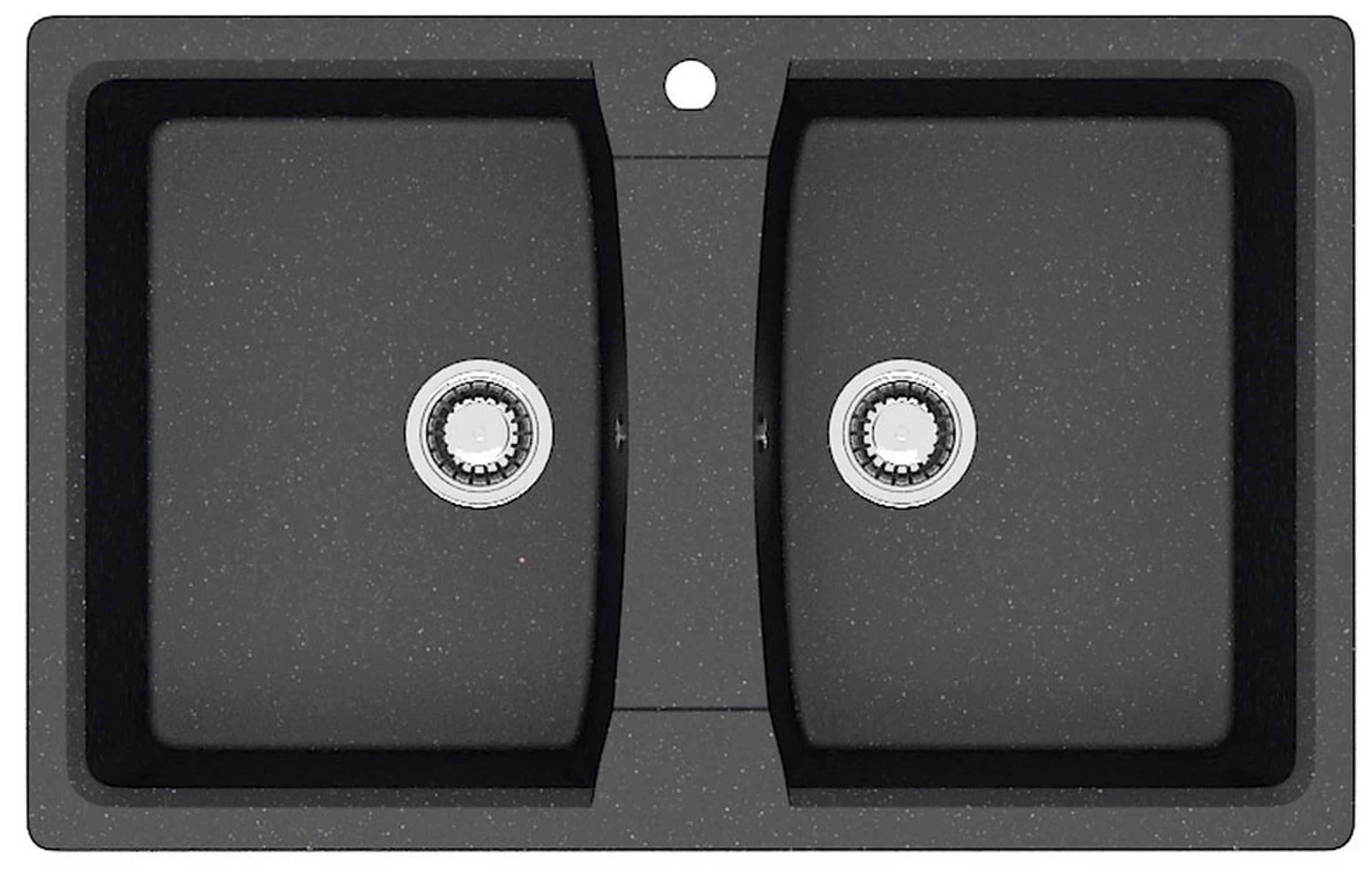 Изображение товара Кухонная мойка Azario Elmas (780х500х190) Черная (сифон + герметик)