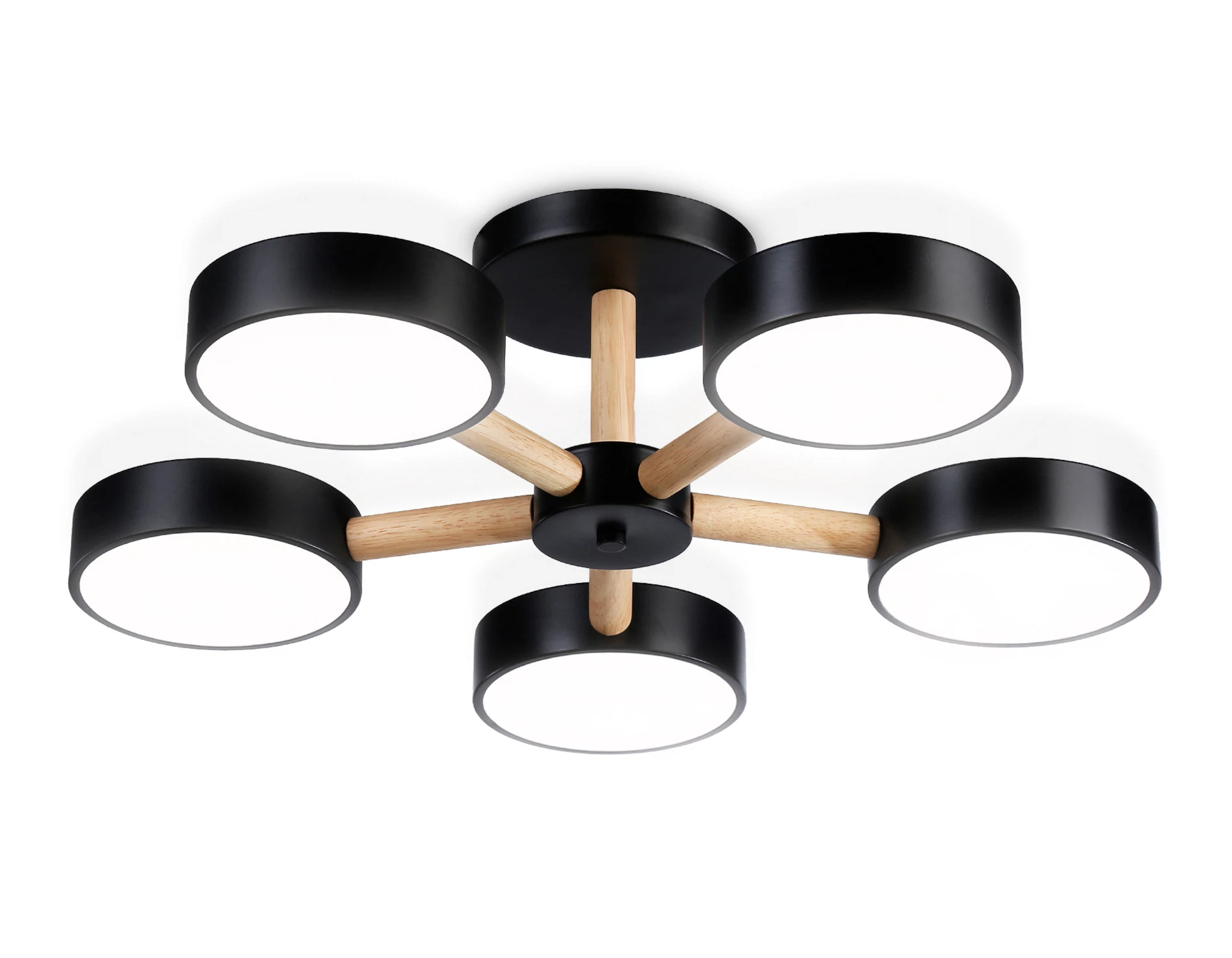 Изображение товара Люстра подвесная светодиодная с пультом FL4828 AMBRELLA LIGHT черный 3000K-6400K 65W D580*160 (ПДУ ИК)