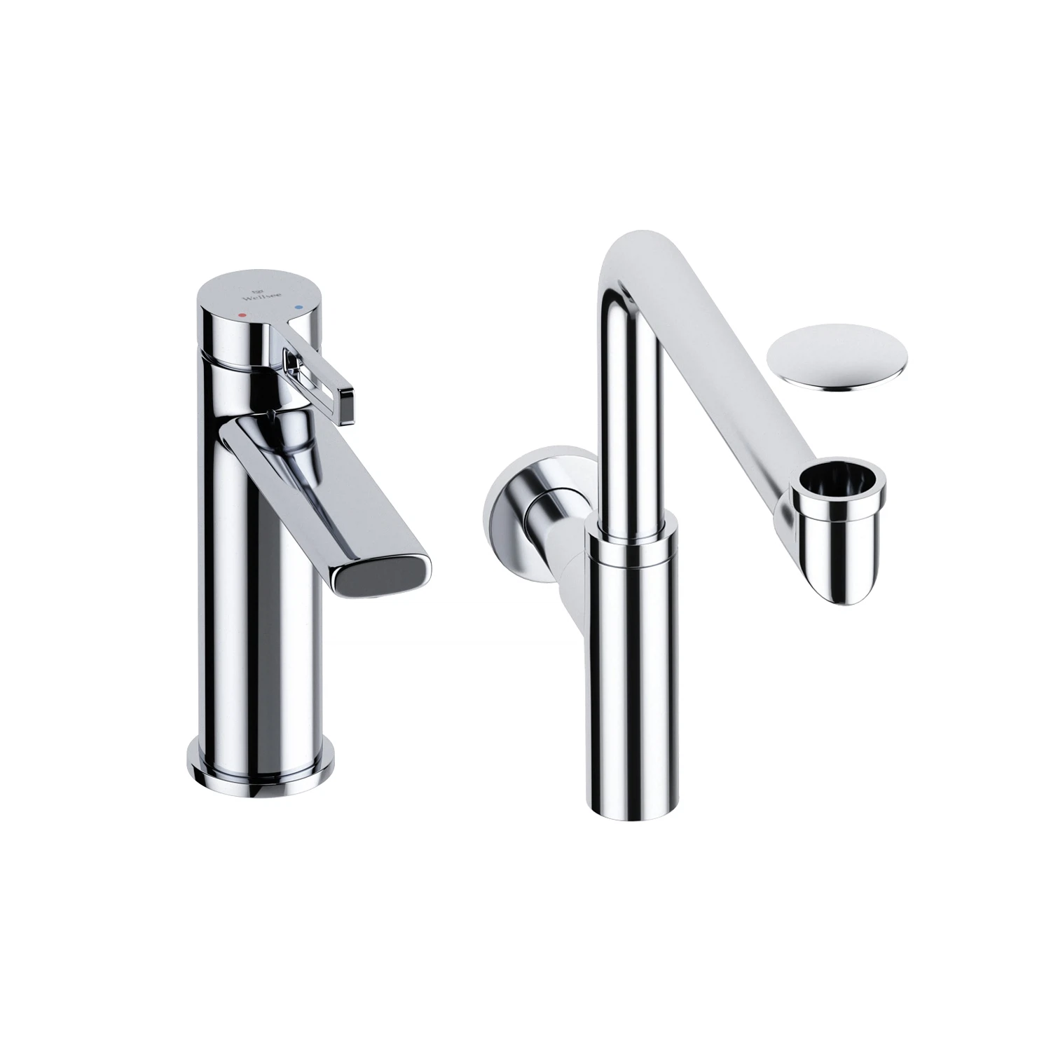 Изображение товара Смеситель Wellsee ONCE! and forever для умывальника, хром, 110 мм излив