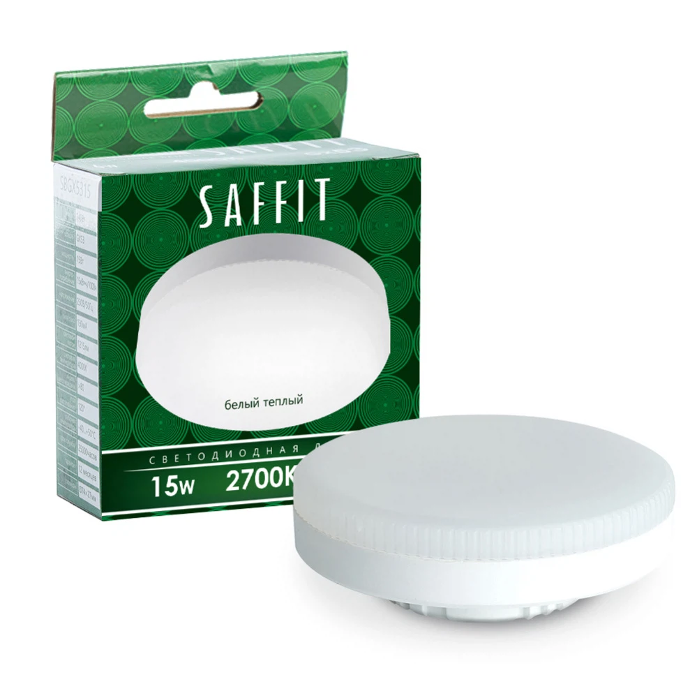 Изображение товара Светодиодная лампа SAFFIT GX53 15W теплый свет 2700K для дома и офиса Изображение товара Светодиодная лампа SAFFIT GX53 15W теплый свет 2700K для дома и офиса