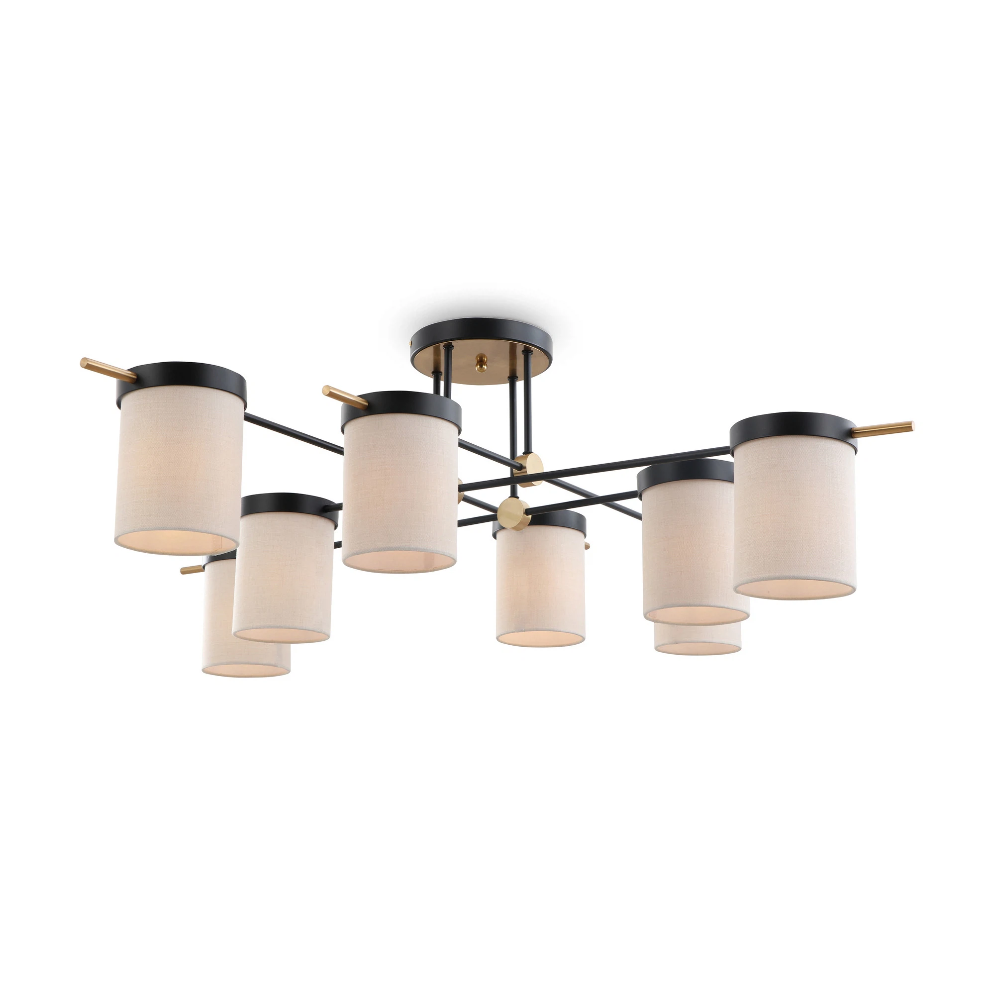 Изображение товара Люстра Freya Bogy FR5377CL-08B для современных интерьеров с тканевыми абажурами