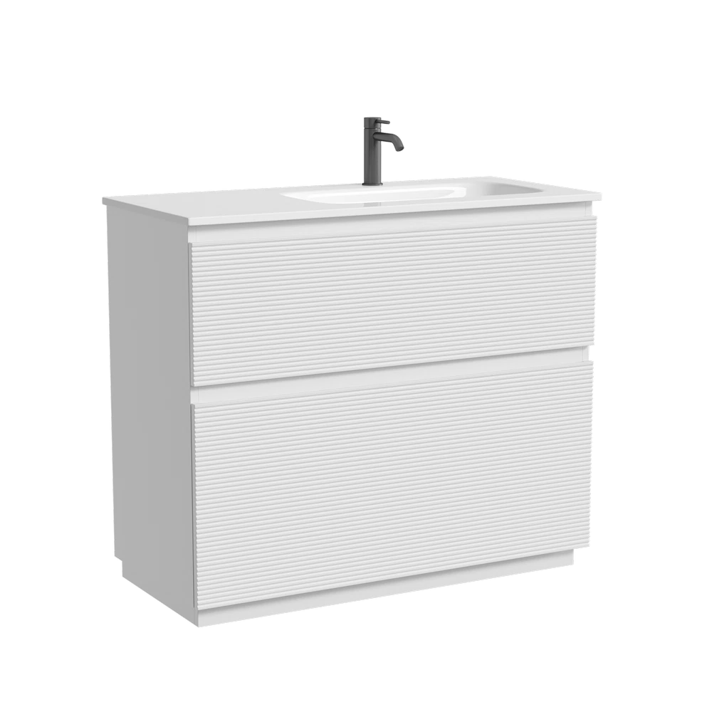 Изображение товара Тумба напольная SANCOS Folk Floor правая 995х445х850, c двумя ящиками оснащенными доводчиками, Bianco, арт.FL100FRW