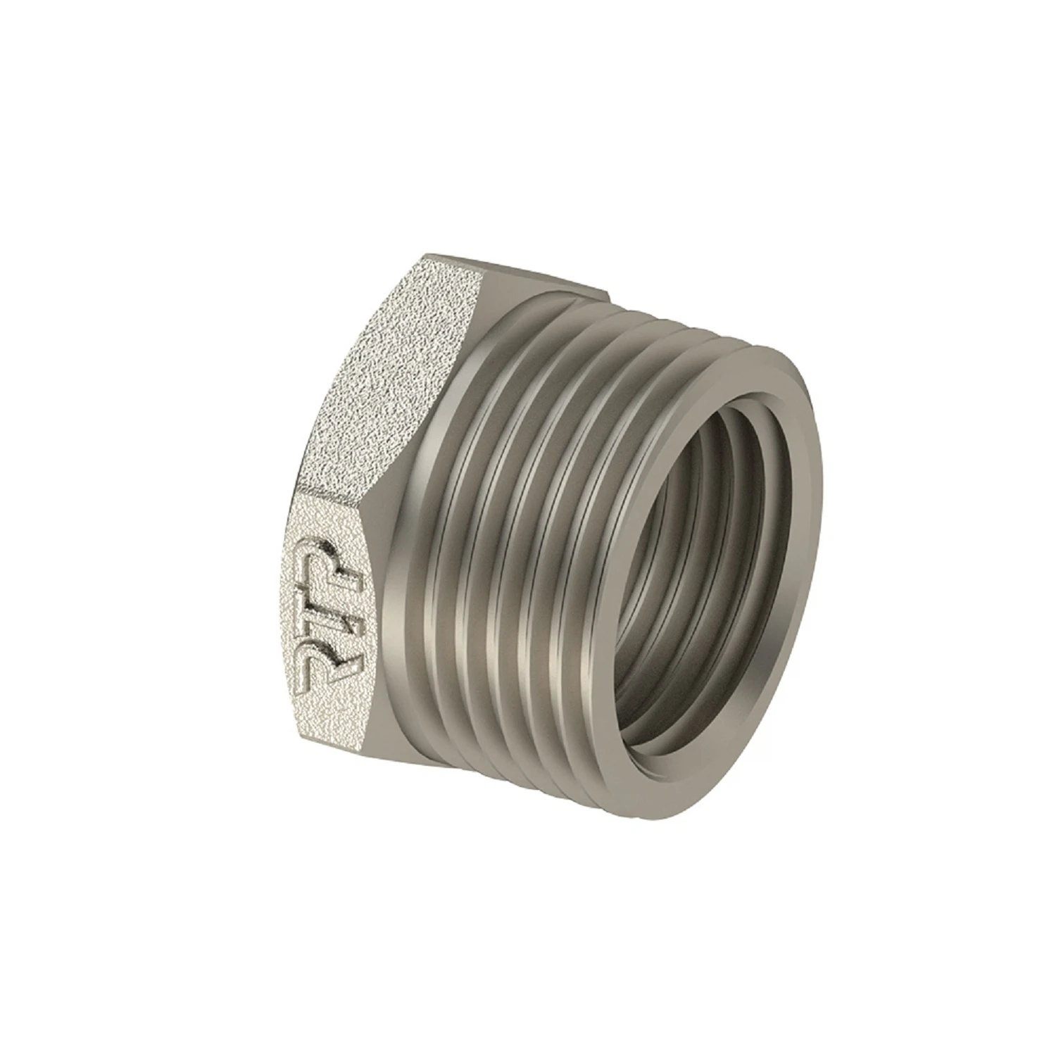 Изображение товара Футорка латунь никель 3/4х1/2 внутренняя наружная резьба RTP