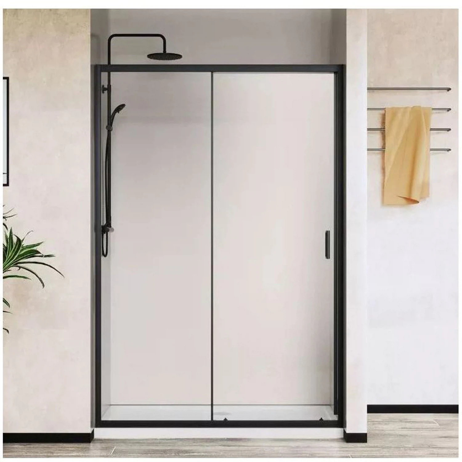 Изображение товара Душевая дверь Vincea City VDS-5CT120CLB 1200 мм стекло черное прозрачное