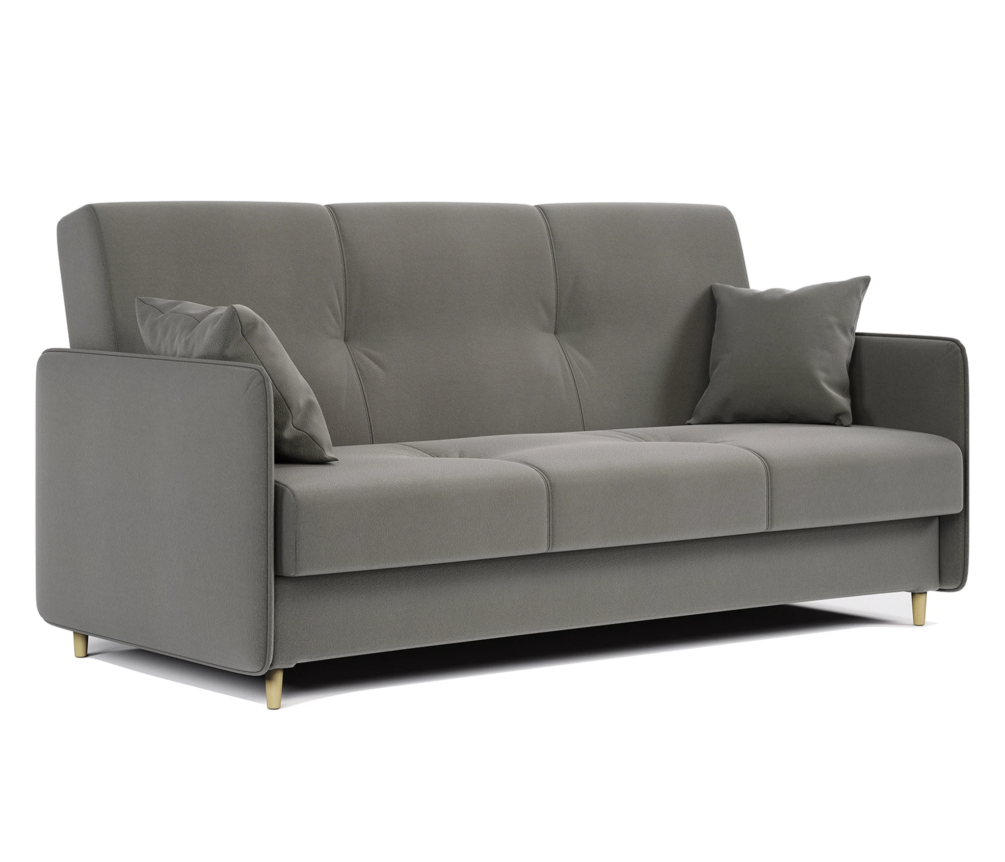 Изображение товара Диван-книжка Валенсия 120х190 см, прямой, раскладной, книжка, велюр серый