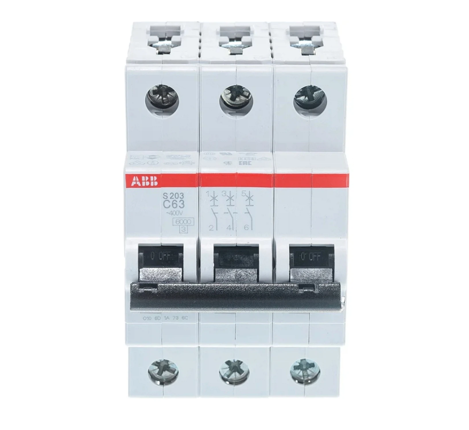 Изображение товара Выключатель автоматический ABB 3P S203 C63