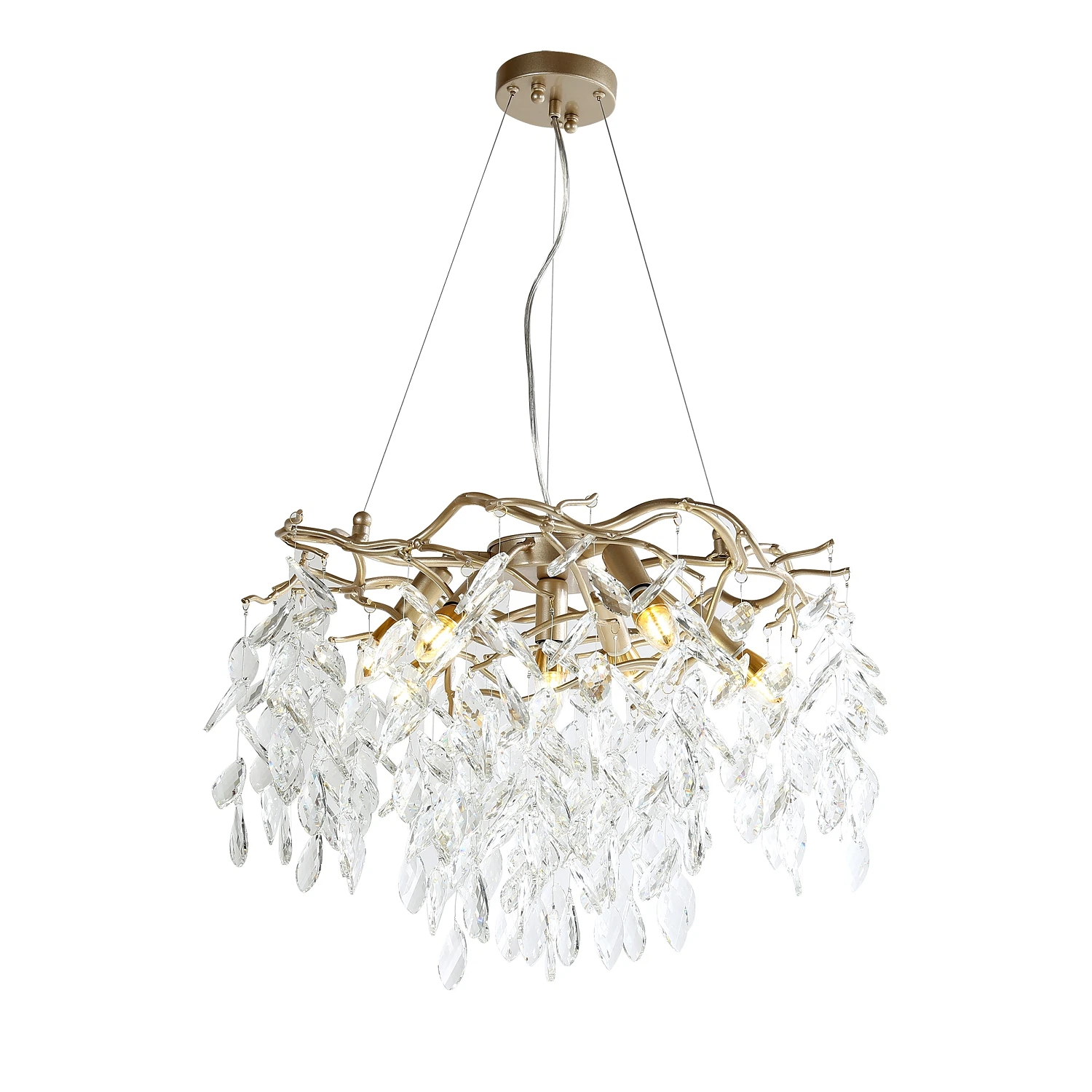 Изображение товара Современная подвесная люстра FAVOURITE 7 ламп в стиле флористики, золото, IP20