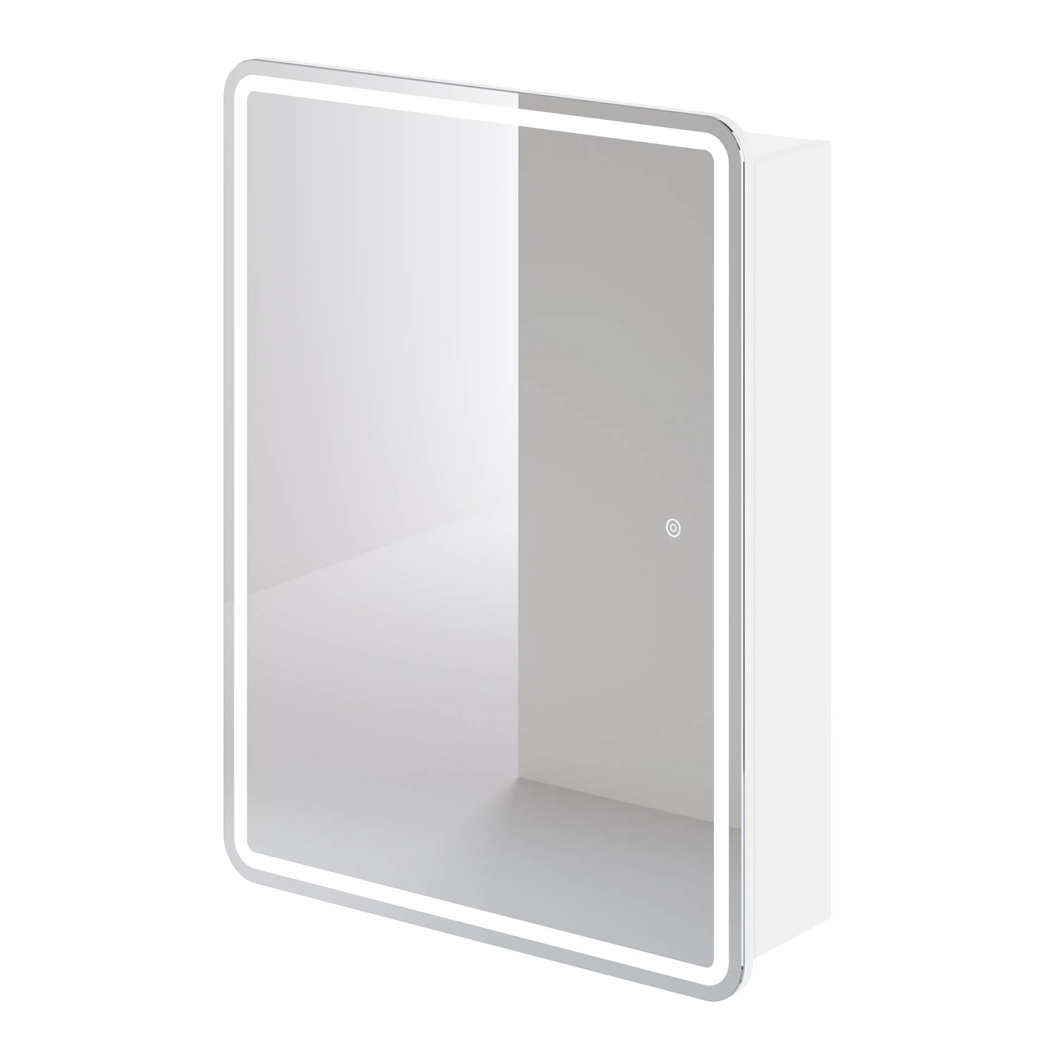 Изображение товара Зеркальный шкаф с подсветкой Итана Glori 60 1С белый глянец