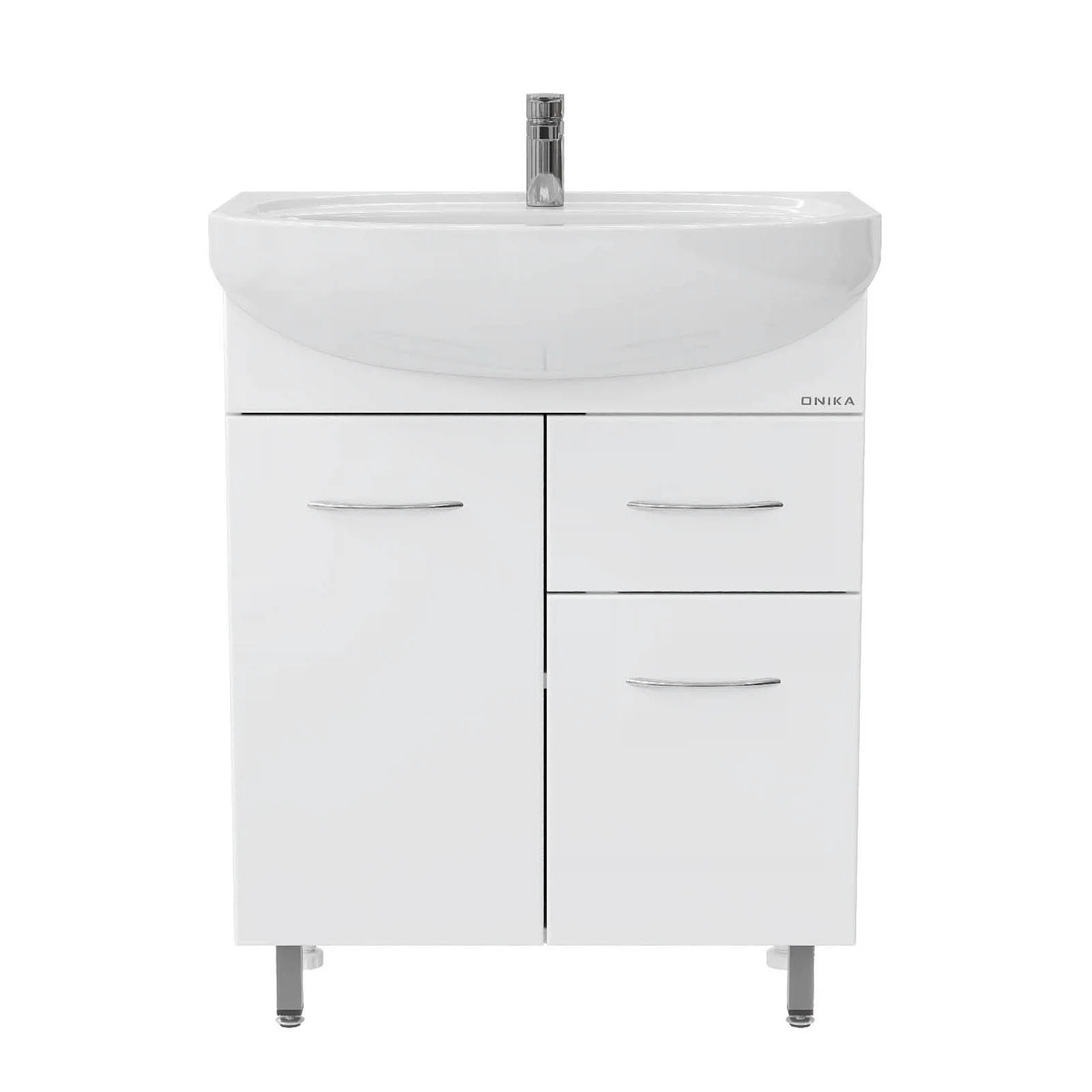 Изображение товара Тумба под раковину ONIKA Стелла 65 белая напольная с ящиком для ванной