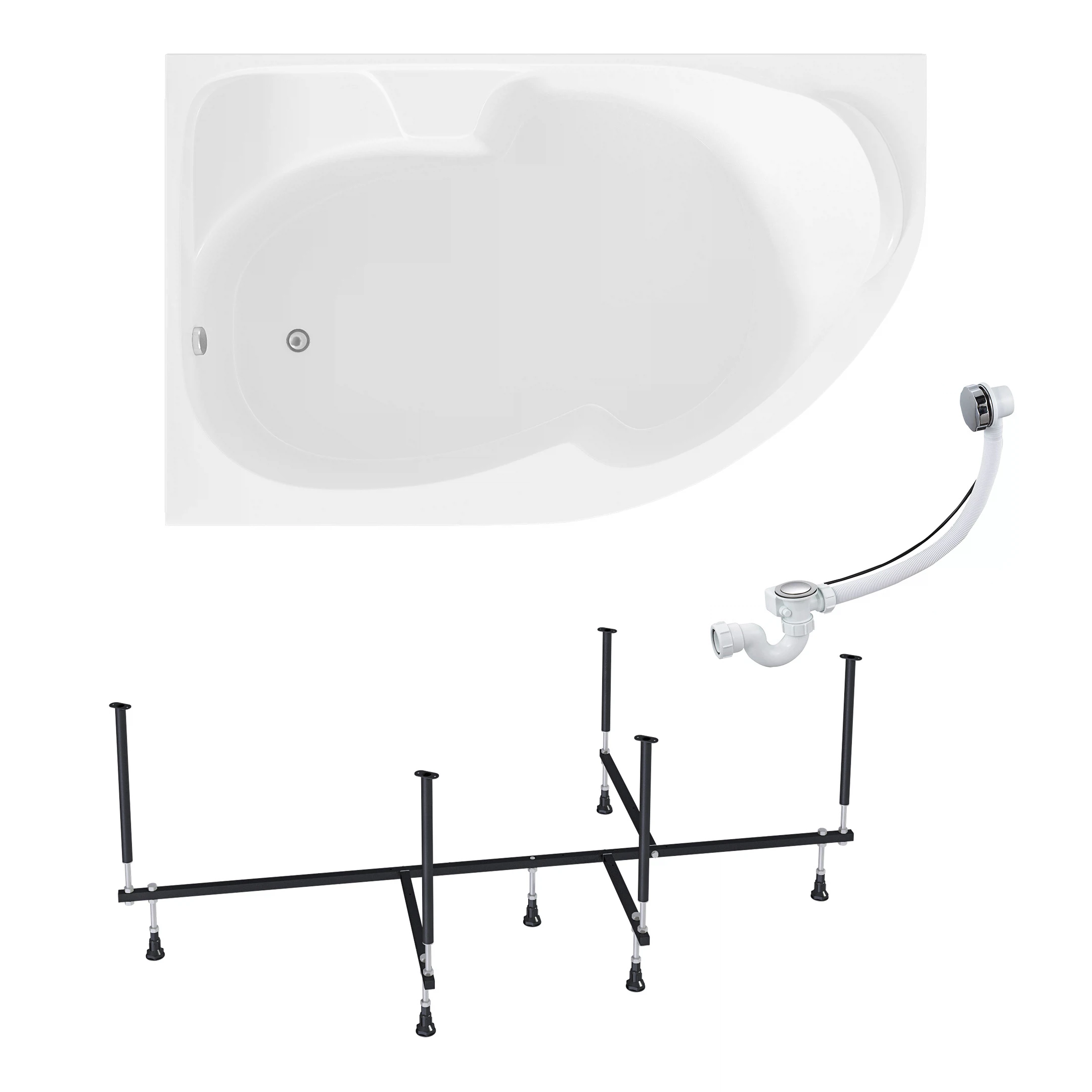 Изображение товара Акриловая ванна 1MARKA DIANA 150x90 асимметричная левая с разборной рамой