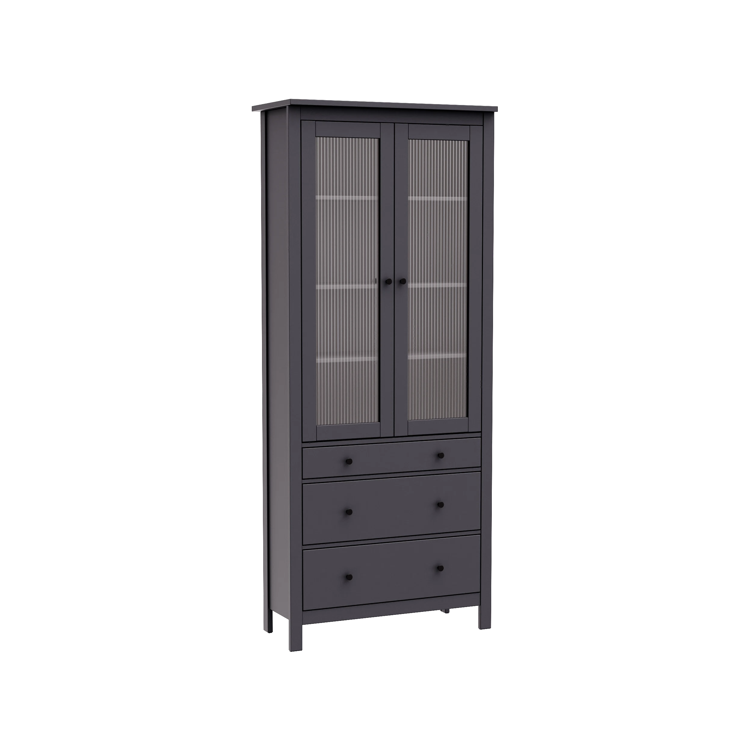 Изображение товара Стеллаж САГА широкий 215х90х41 со стеклом и ящиками МОРУ серый