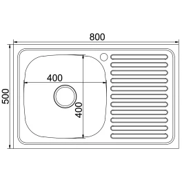 Мойка 80х50 (0,6) прав вып 3 1/2 MIXLINE 16см
