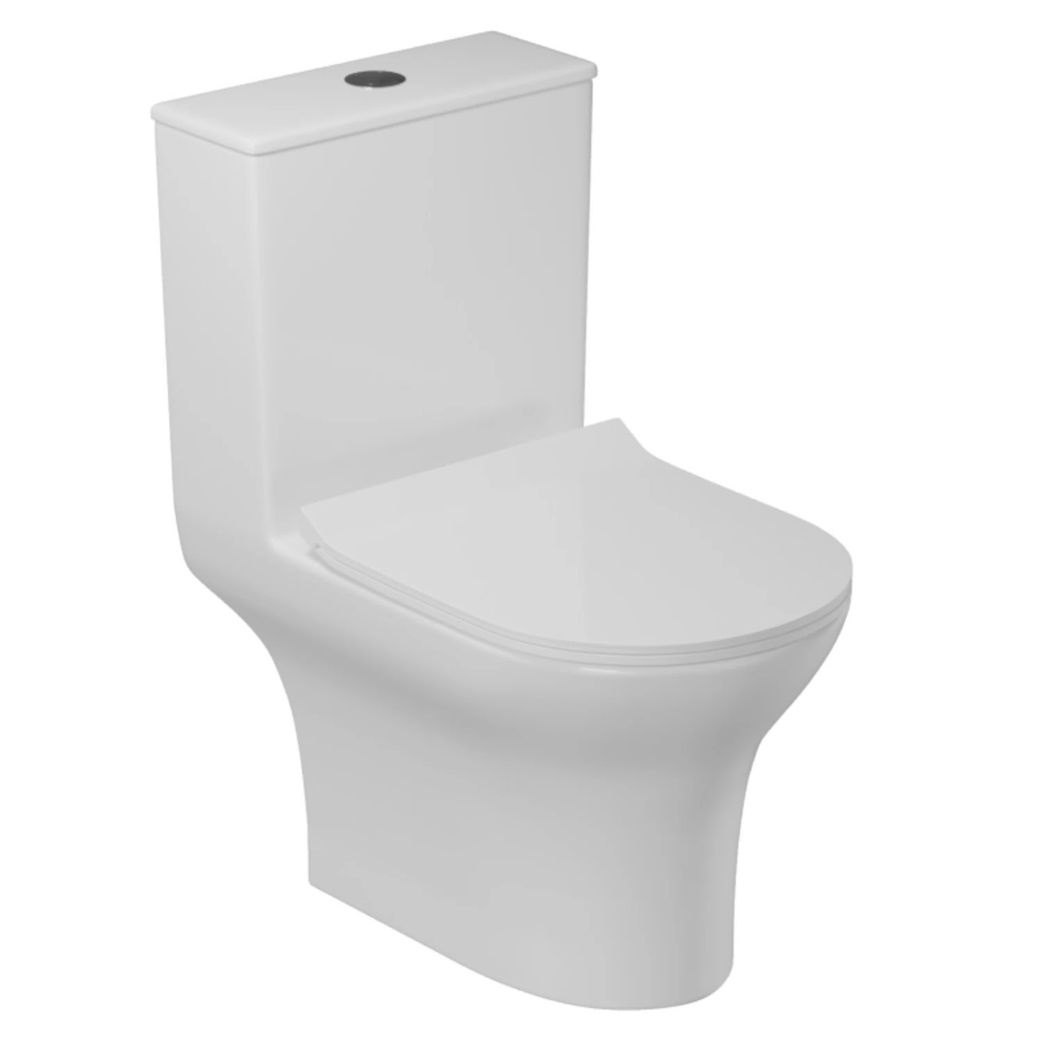 Изображение товара Унитаз-моноблок безободковый WAVE STAR, гор,ниж,2-кн.арм,сид.полипр,м/л,быстр,БЕЛЫЙ глянец