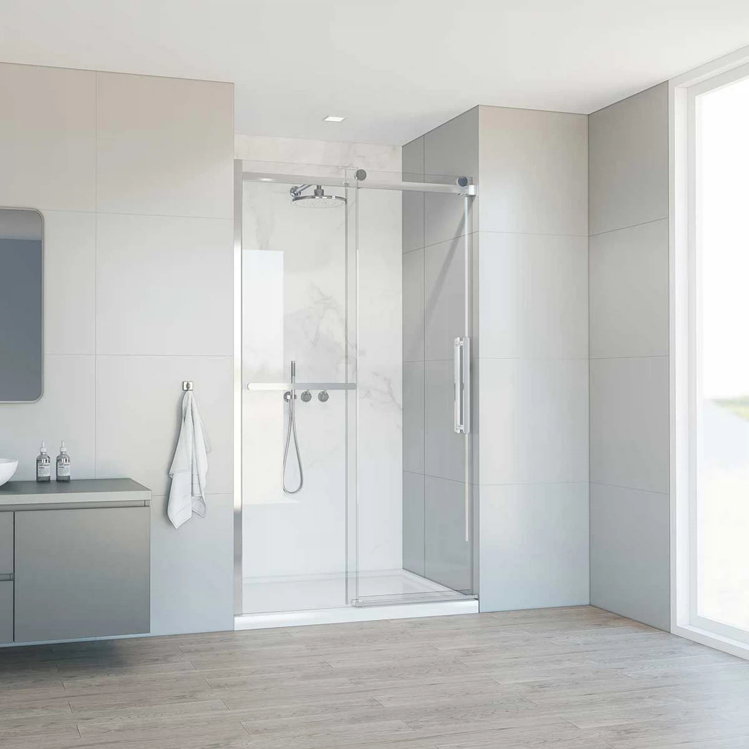 Изображение товара Душевая дверь Vincea Como Soft VDS-1CS140CL, стекло 8 мм, хром, прямоугольная