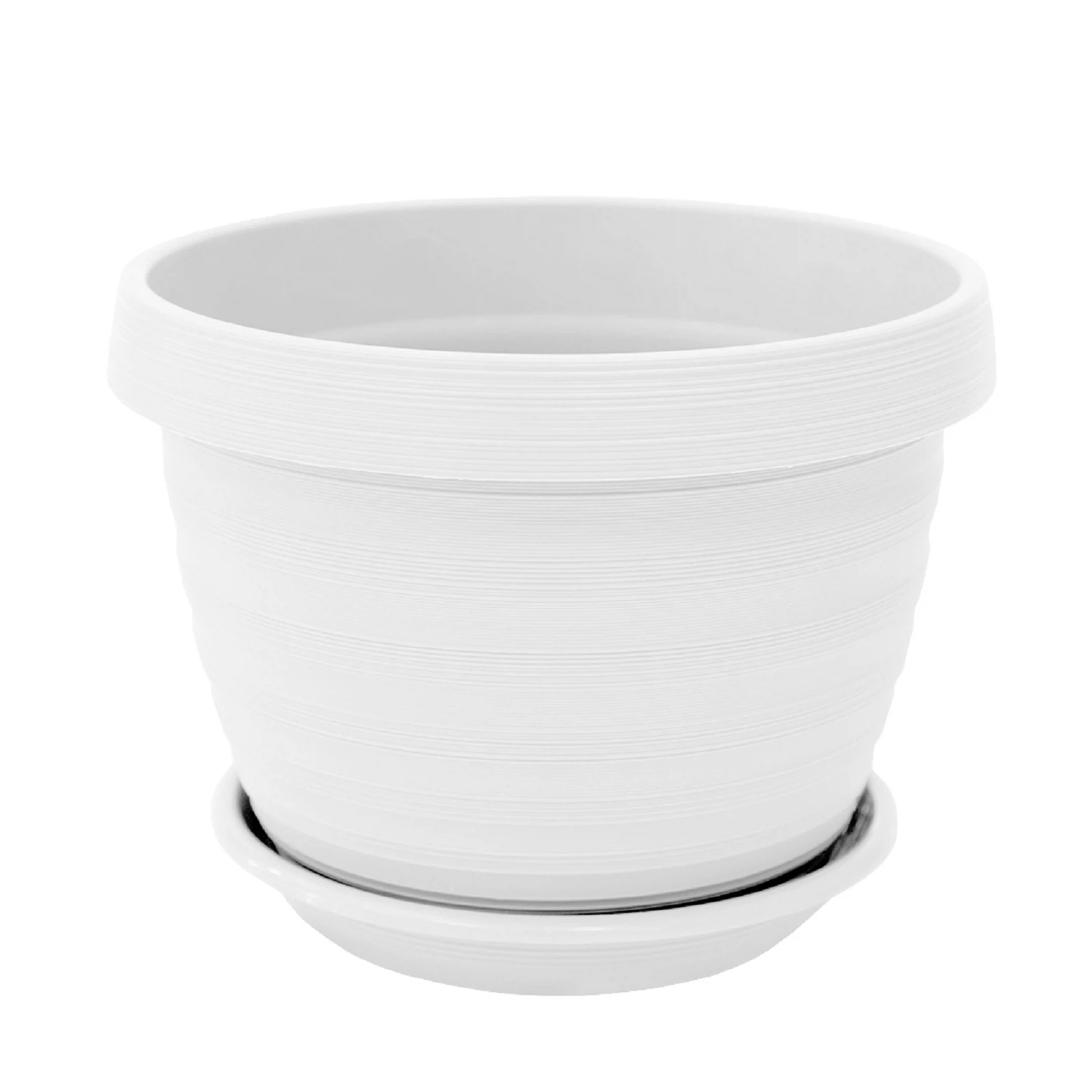 Изображение товара Пластиковый горшок Толедо D 20 см белый с поддоном