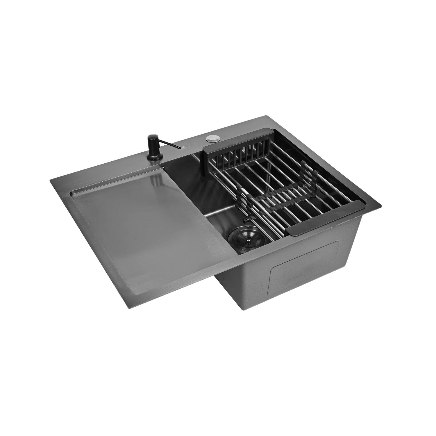 Изображение товара Мойка кухонная нержавеющая WISENT WS36550B-R 650х500 мм, левое крыло, матовая