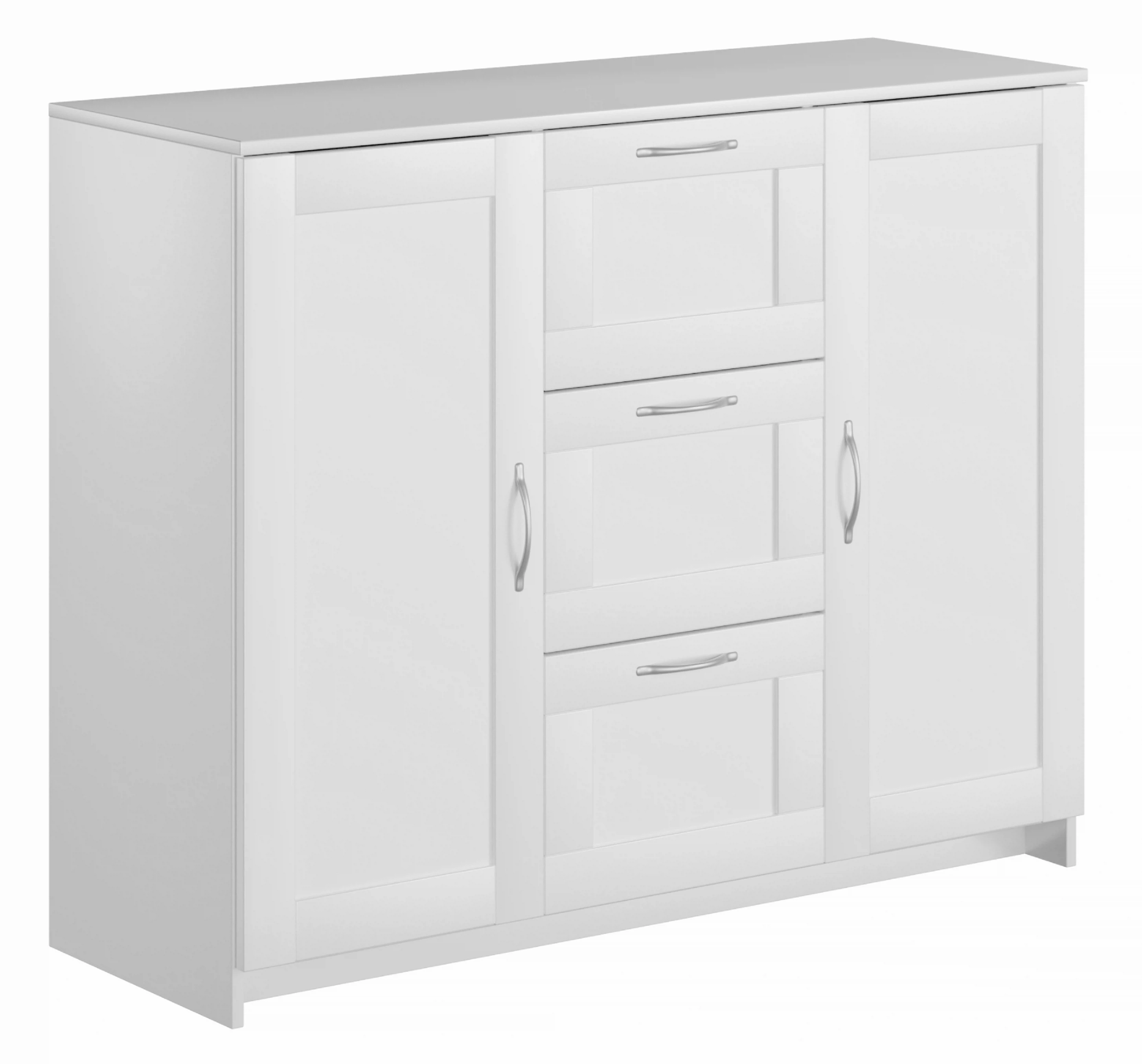 Изображение товара Современная белая тумба Сириус с 2 дверцами и 3 ящиками, 117х95 см