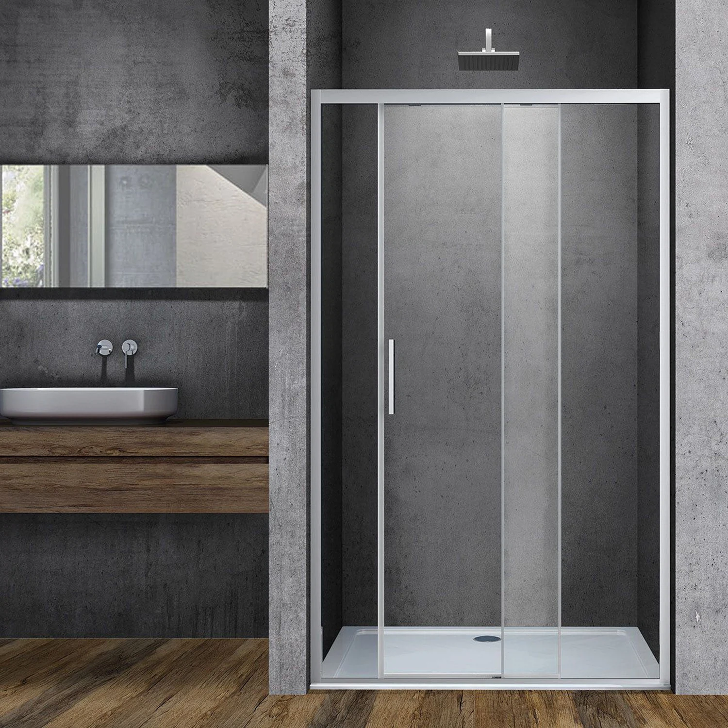 Изображение товара Душевая дверь Vincea Soft VDS-3SO110CL 110х195 хром стекло прозрачное