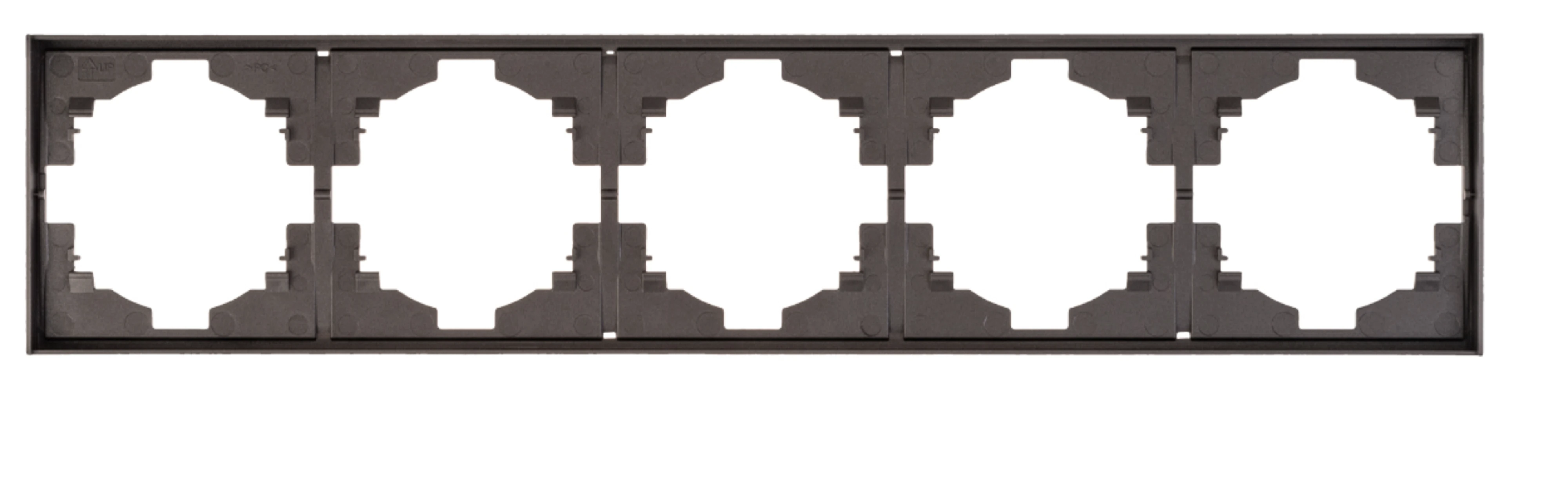 Изображение товара Пятиместная рамка KRANZ STRONG серый горизонтально вертикальная для розеток