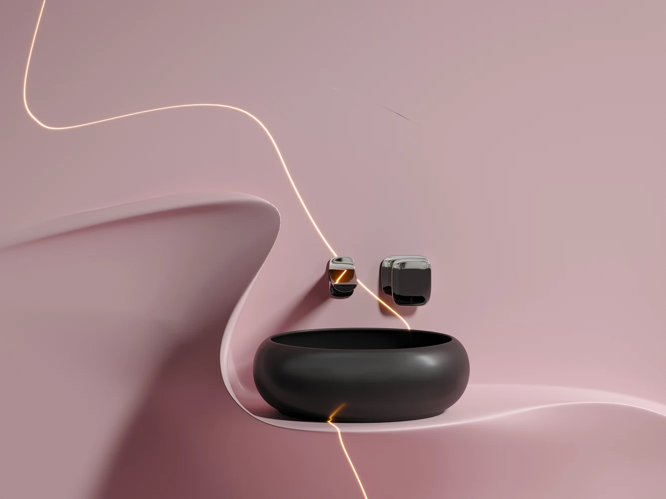 Изображение товара Круглая накладная раковина Element 360x360 мм черный матовый фарфор Итальянская конструкция