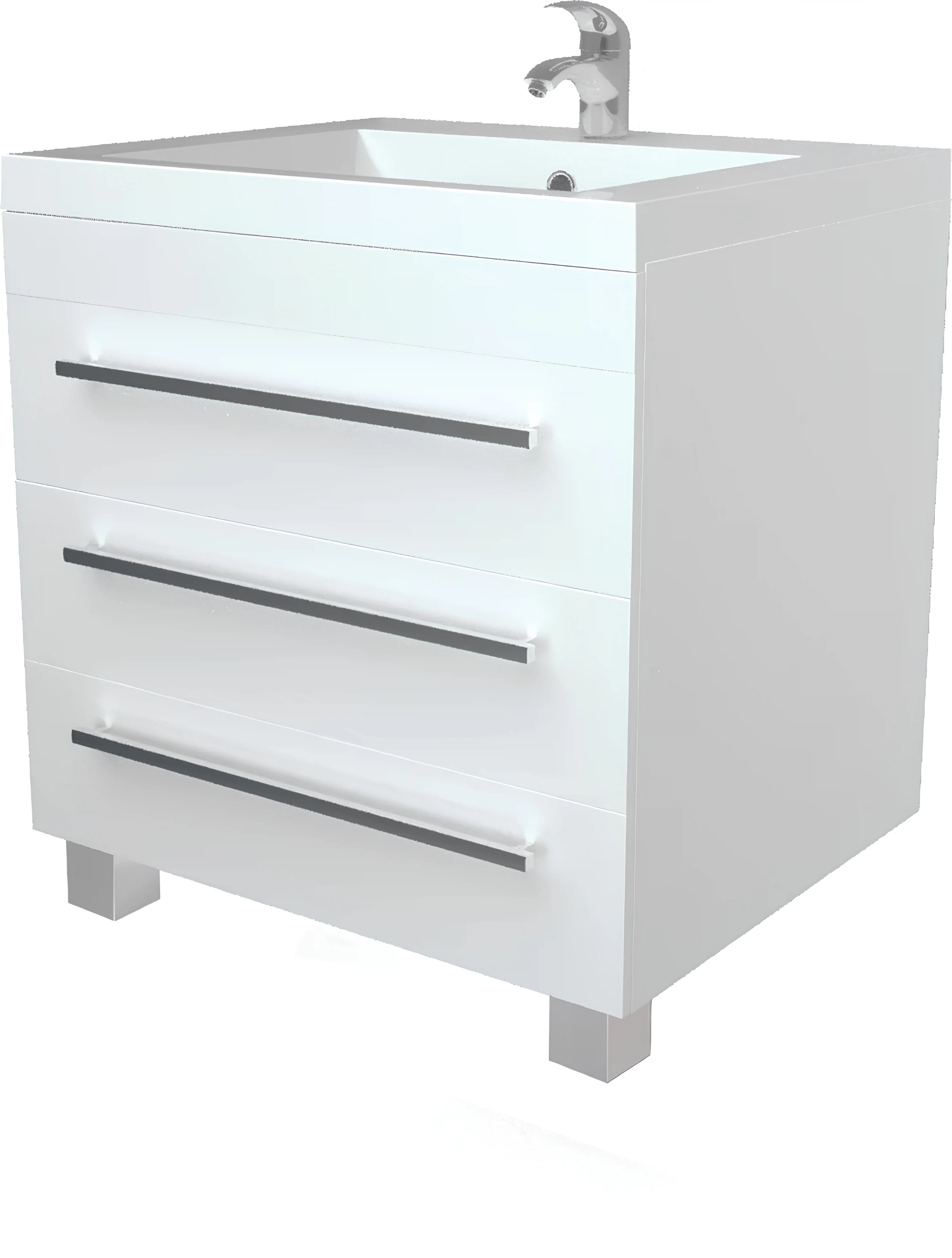 Изображение товара Тумба под раковину в ванную 1Marka СОНАТА 75 напольная Белый глянец У51039