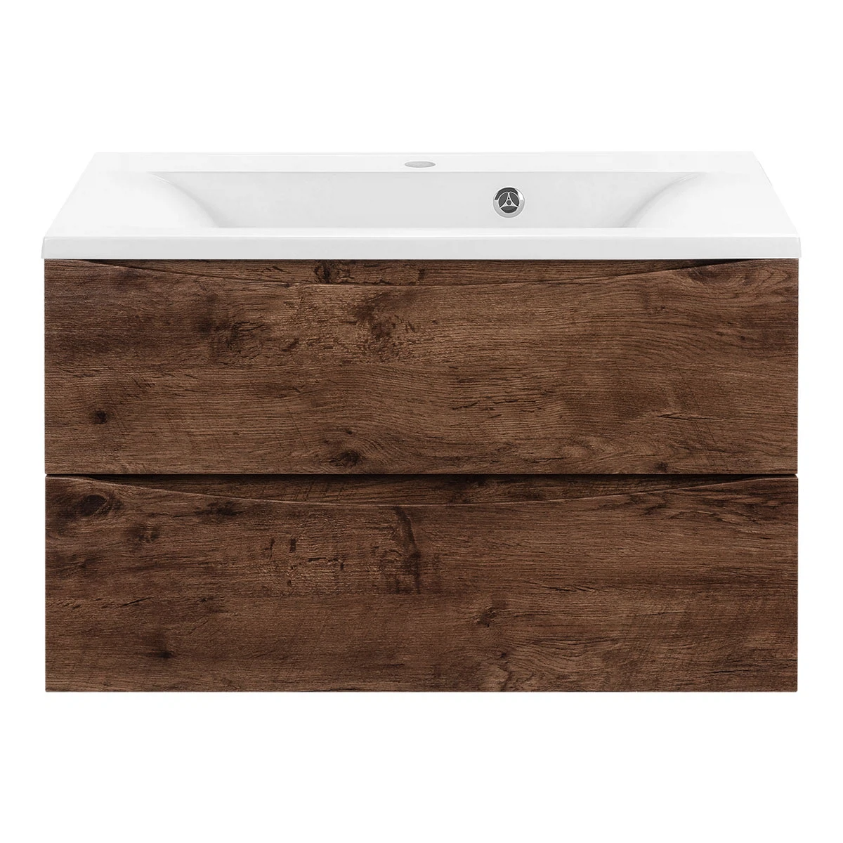 Изображение товара Подвесная тумба под раковину Vincea Mia 750 с 2 ящиками soft close, коричневая