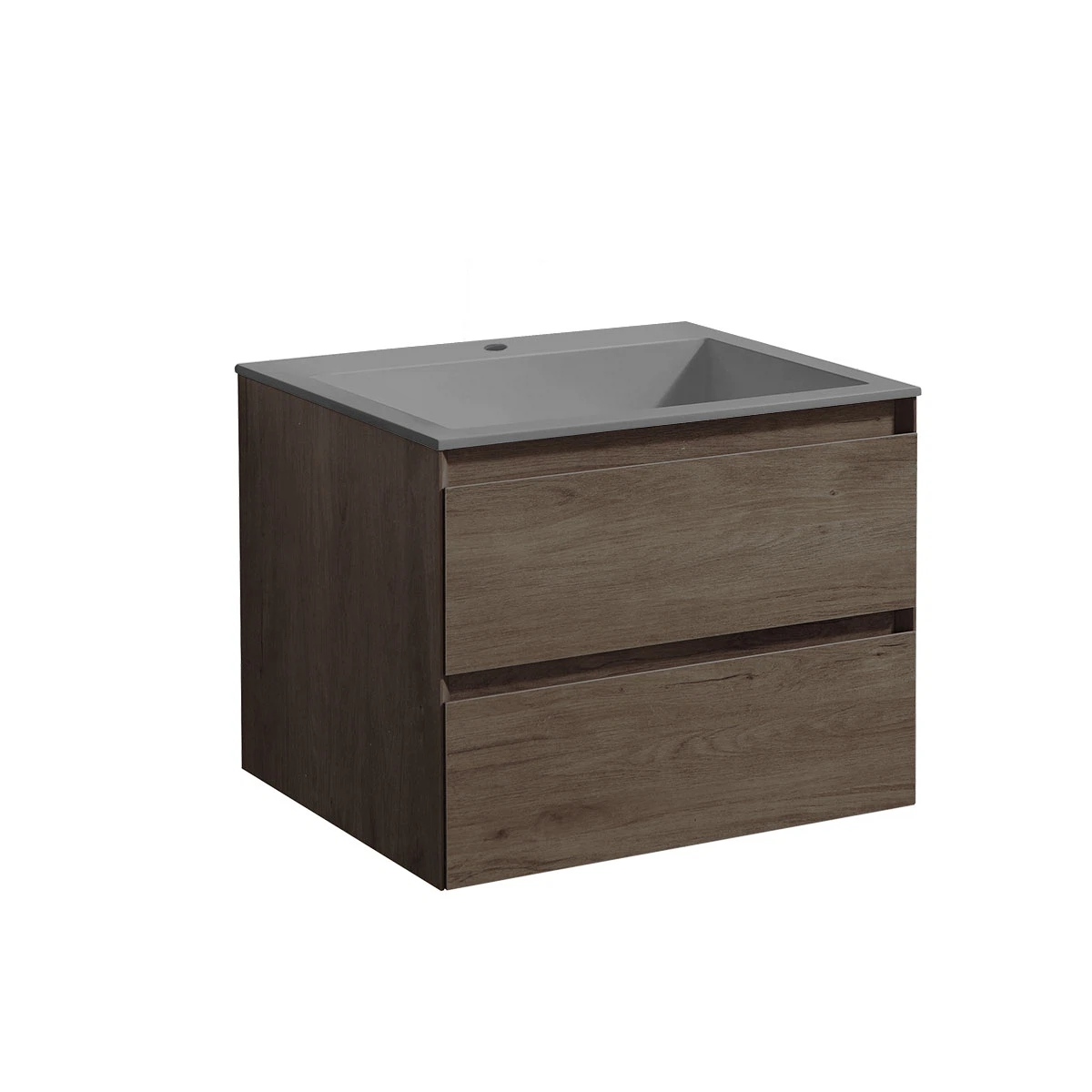 Изображение товара Тумба под раковину Luka 600 подвесная 2 выкатных ящика soft-close R.Oak