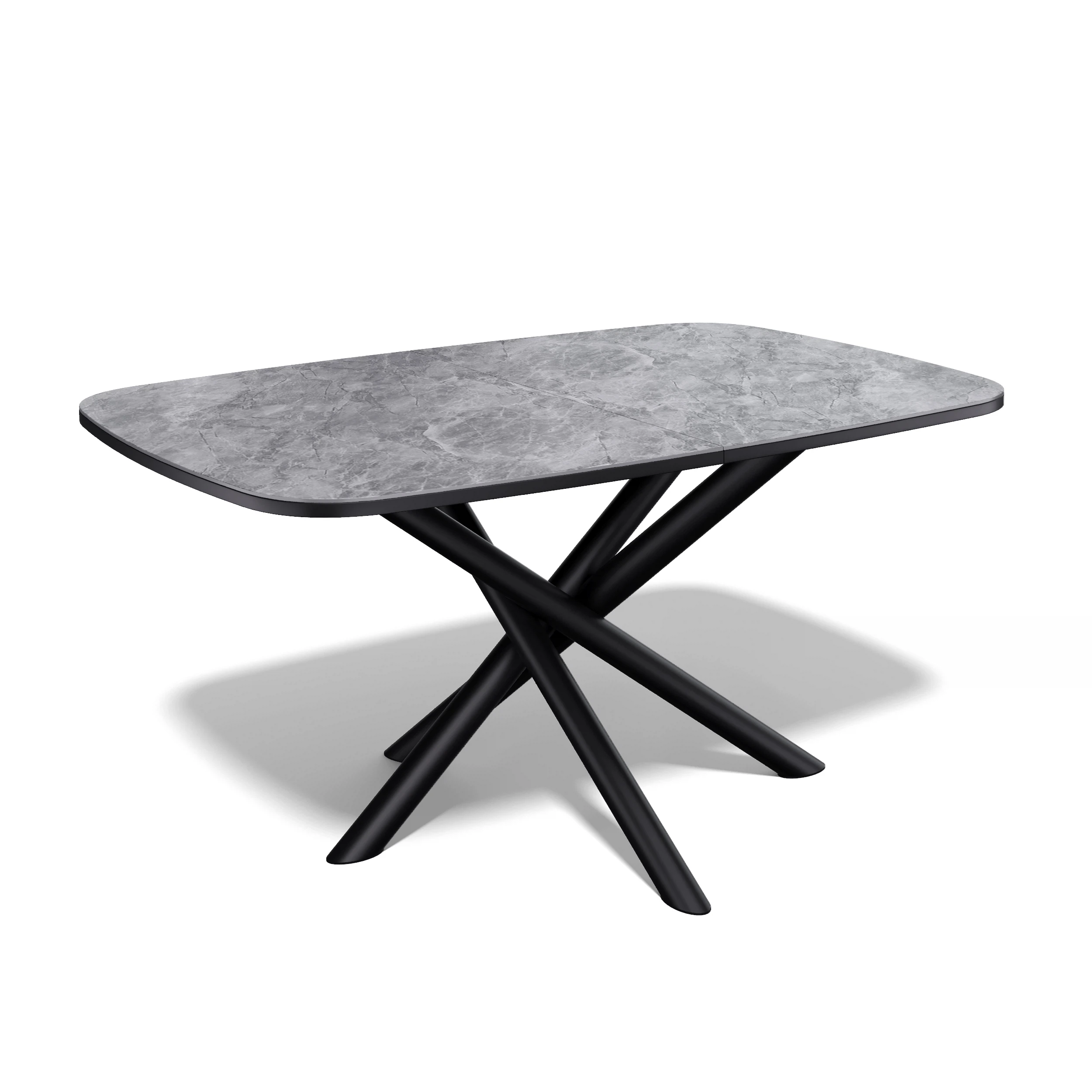 Изображение товара Стол Kenner DF1250, черный/керамика мрамор серый глянец