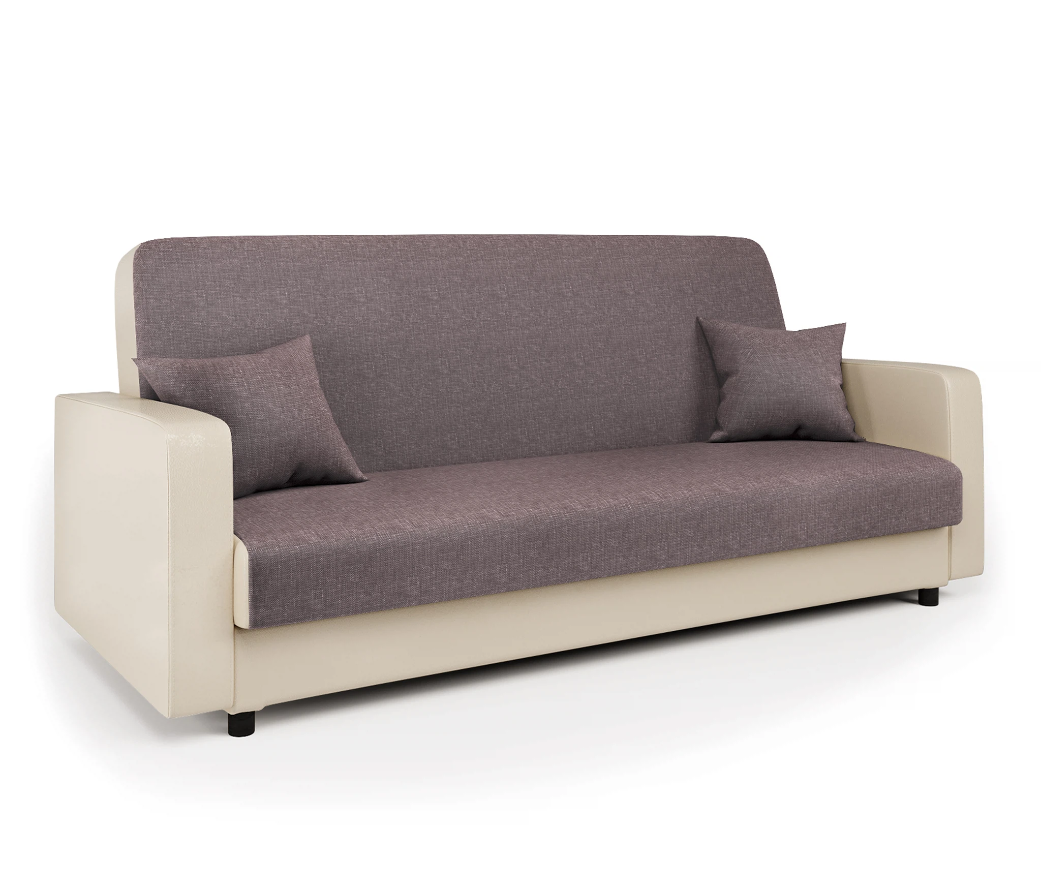 Изображение товара Диван-книжка Мелодия 120 рогожка латте и экокожа беж